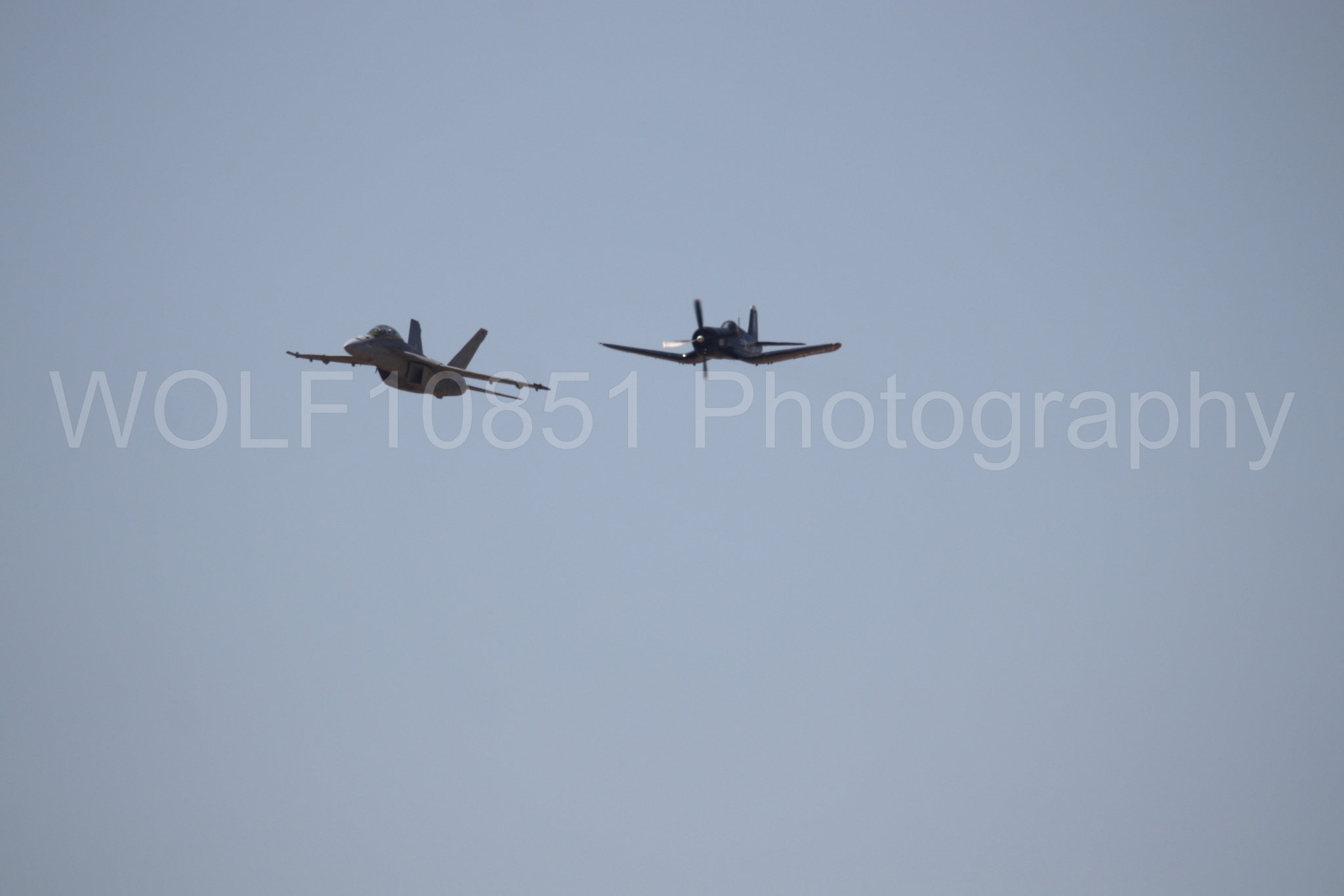 Aviation photography by WOLF10851 featuring FA-18 Super Hornet, Beale Air and Space Expo 2025, Heritage Flight, Vaught F-4U Corsair.