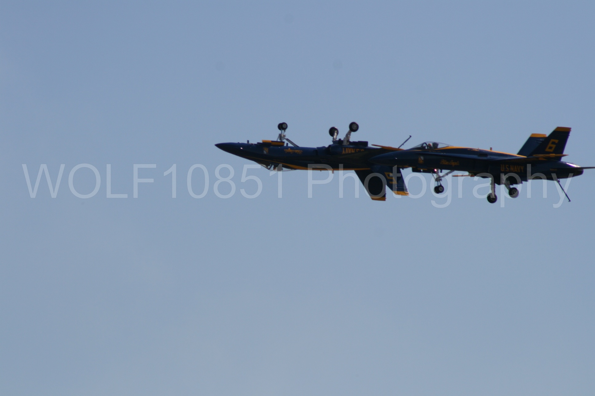 Aviation photography by WOLF10851 featuring California Capital Airshow 2008, F-18 Hornet, Blue Angels, Blue and Gold.