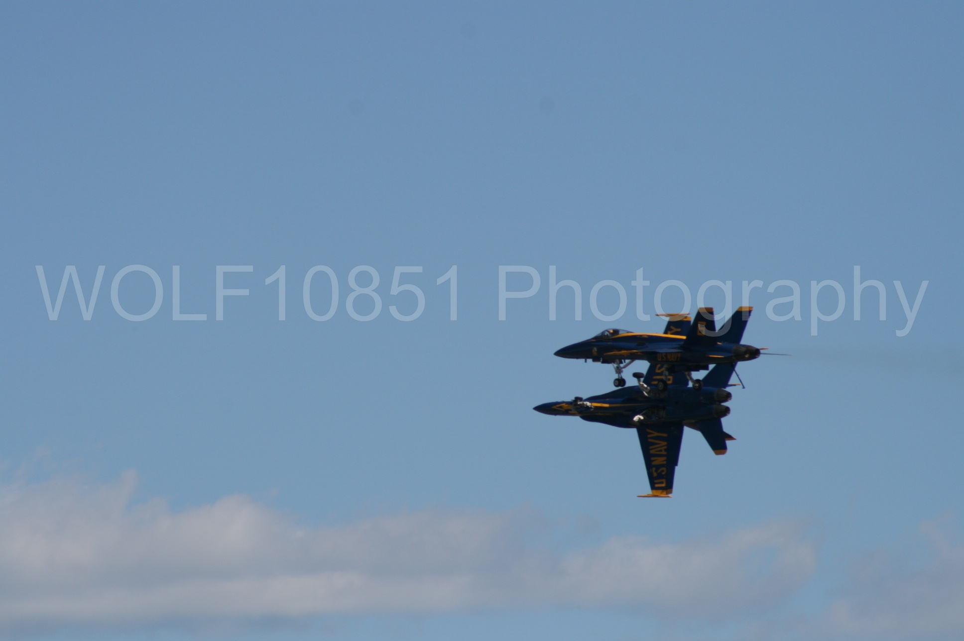 Aviation photography by WOLF10851 featuring California Capital Airshow 2008, F-18 Hornet, Blue Angels, Blue and Gold.