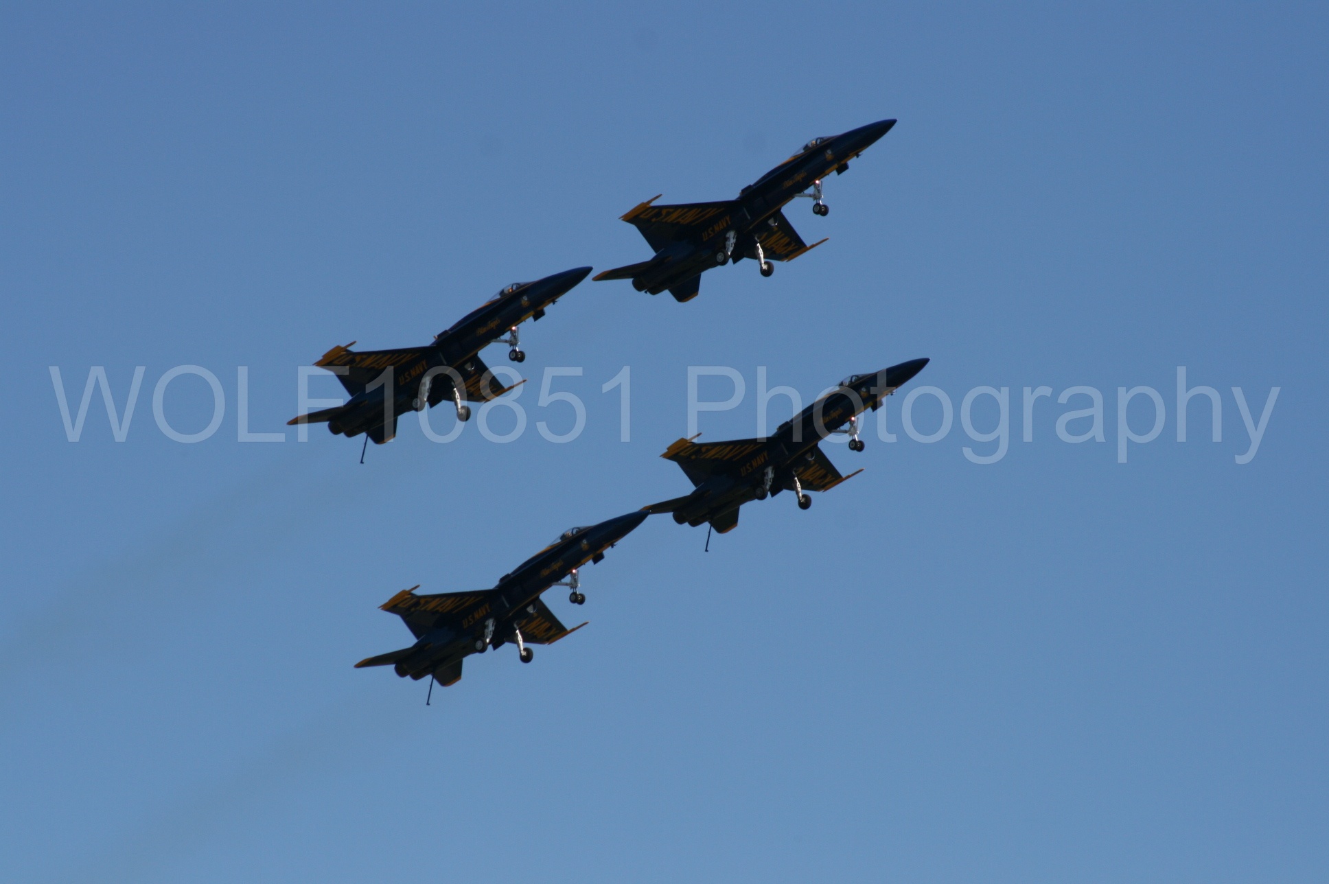 Aviation photography by WOLF10851 featuring California Capital Airshow 2008, F-18 Hornet, Blue Angels, Blue and Gold.