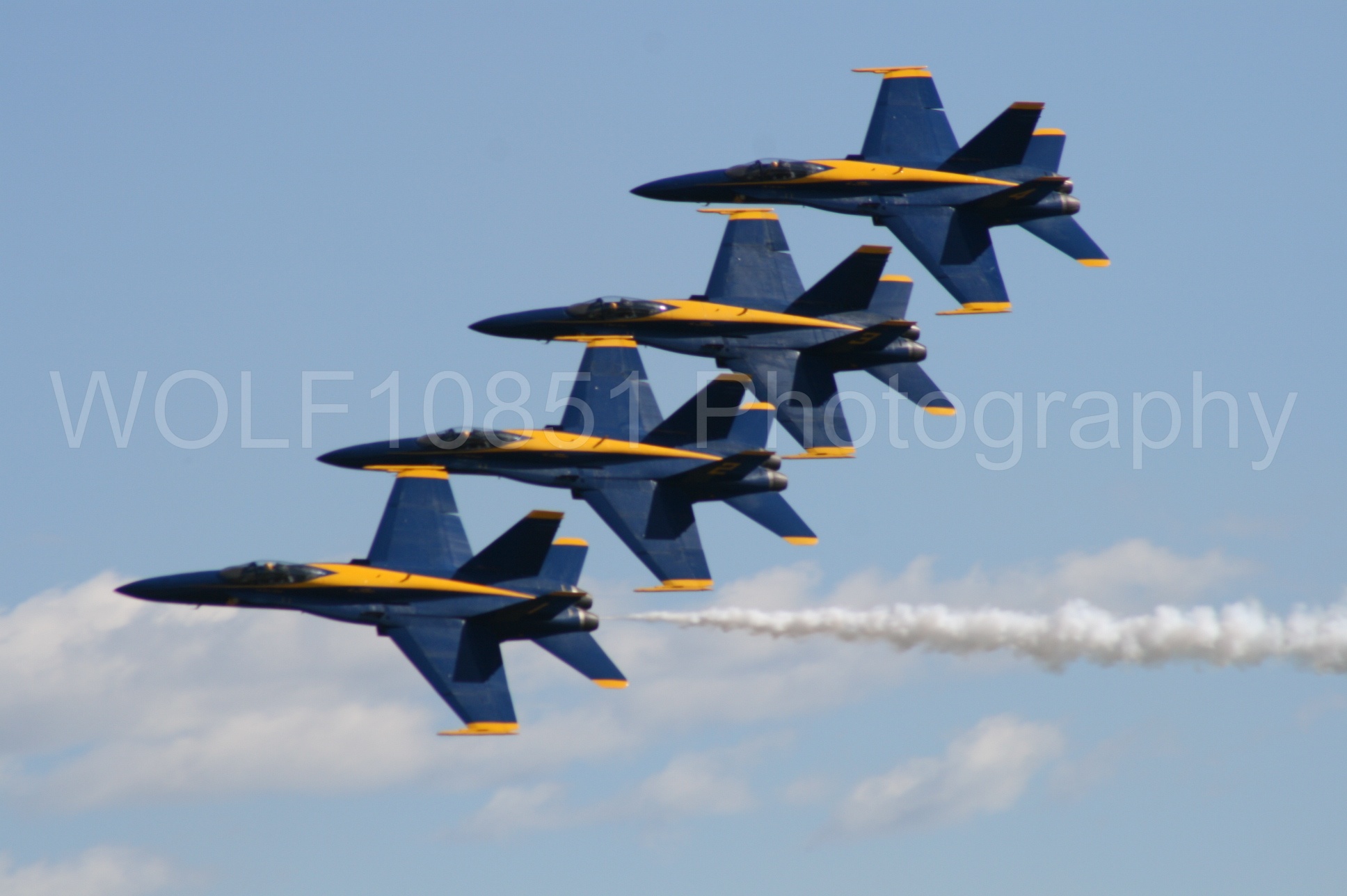 Aviation photography by WOLF10851 featuring California Capital Airshow 2008, F-18 Hornet, Blue Angels, Blue and Gold.