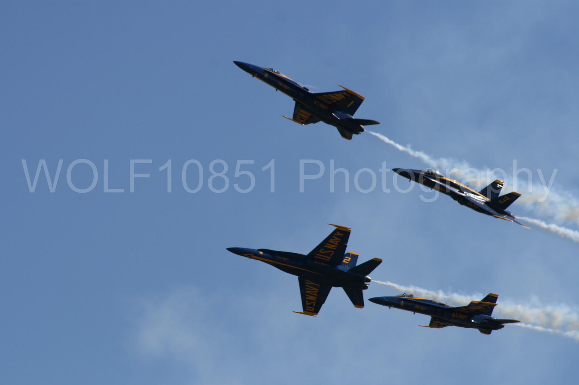 Aviation photography by WOLF10851 featuring California Capital Airshow 2008, F-18 Hornet, Blue Angels, Blue and Gold.