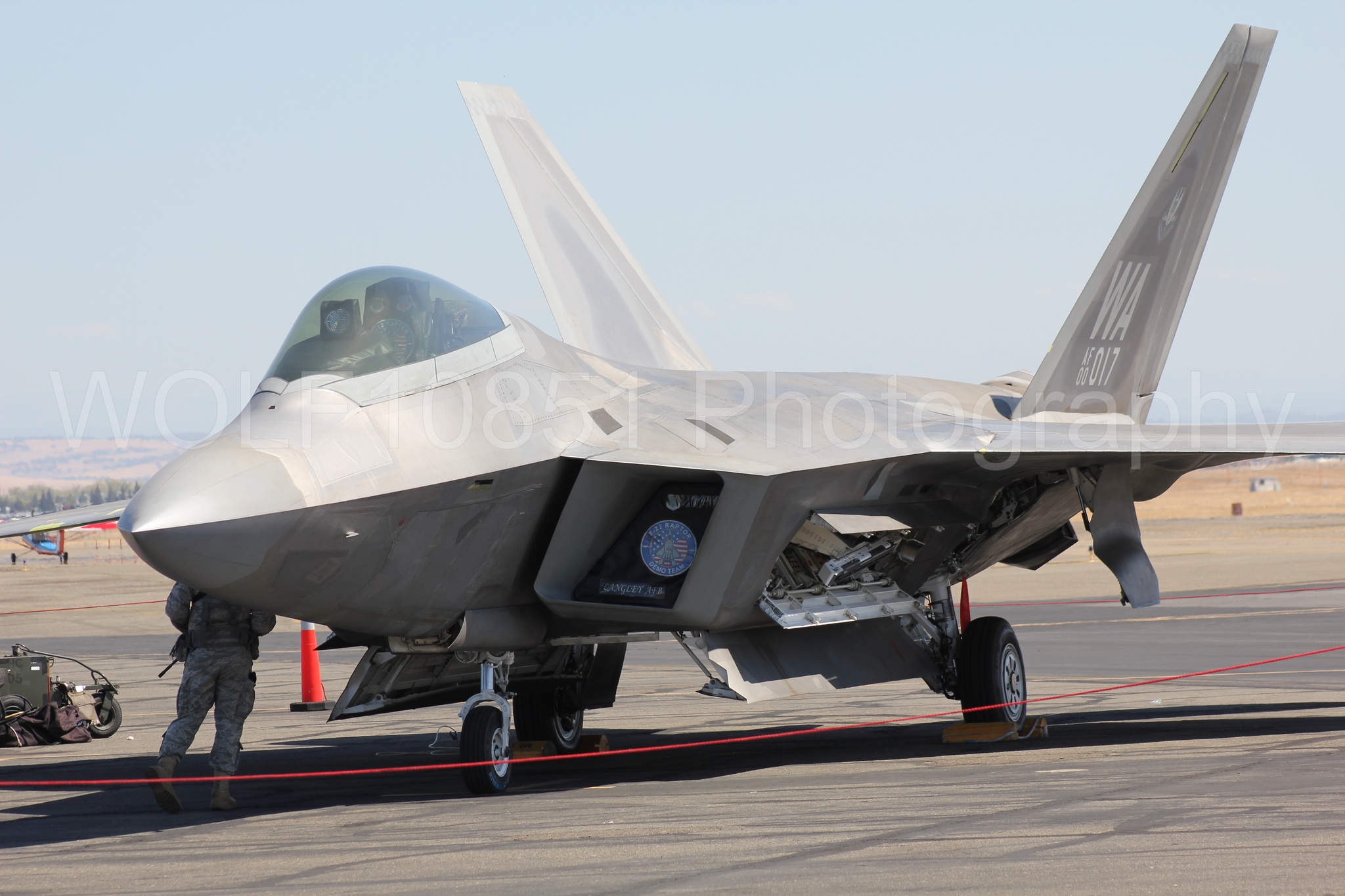 Aviation photography by WOLF10851 featuring F-22 Raptor, Raptor Demo Team, California Capital Airshow 2010.