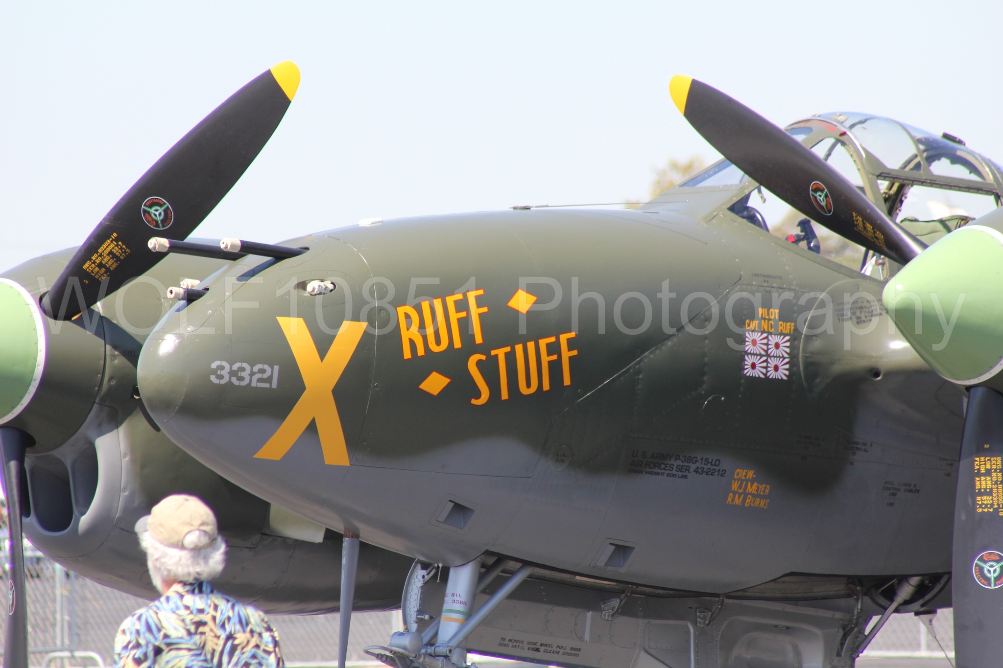 Aviation photography by WOLF10851 featuring Static Display, P-38 Lightning, California Capital Airshow 2010, Ruff Stuff.