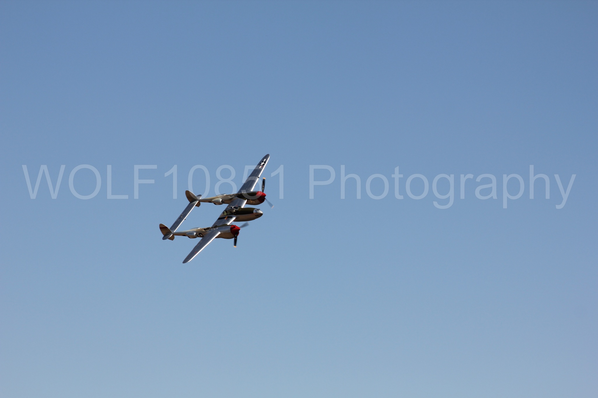 Aviation photography by WOLF10851 featuring P-38 Lightning, California Capital Airshow 2010, Honey Bunny.