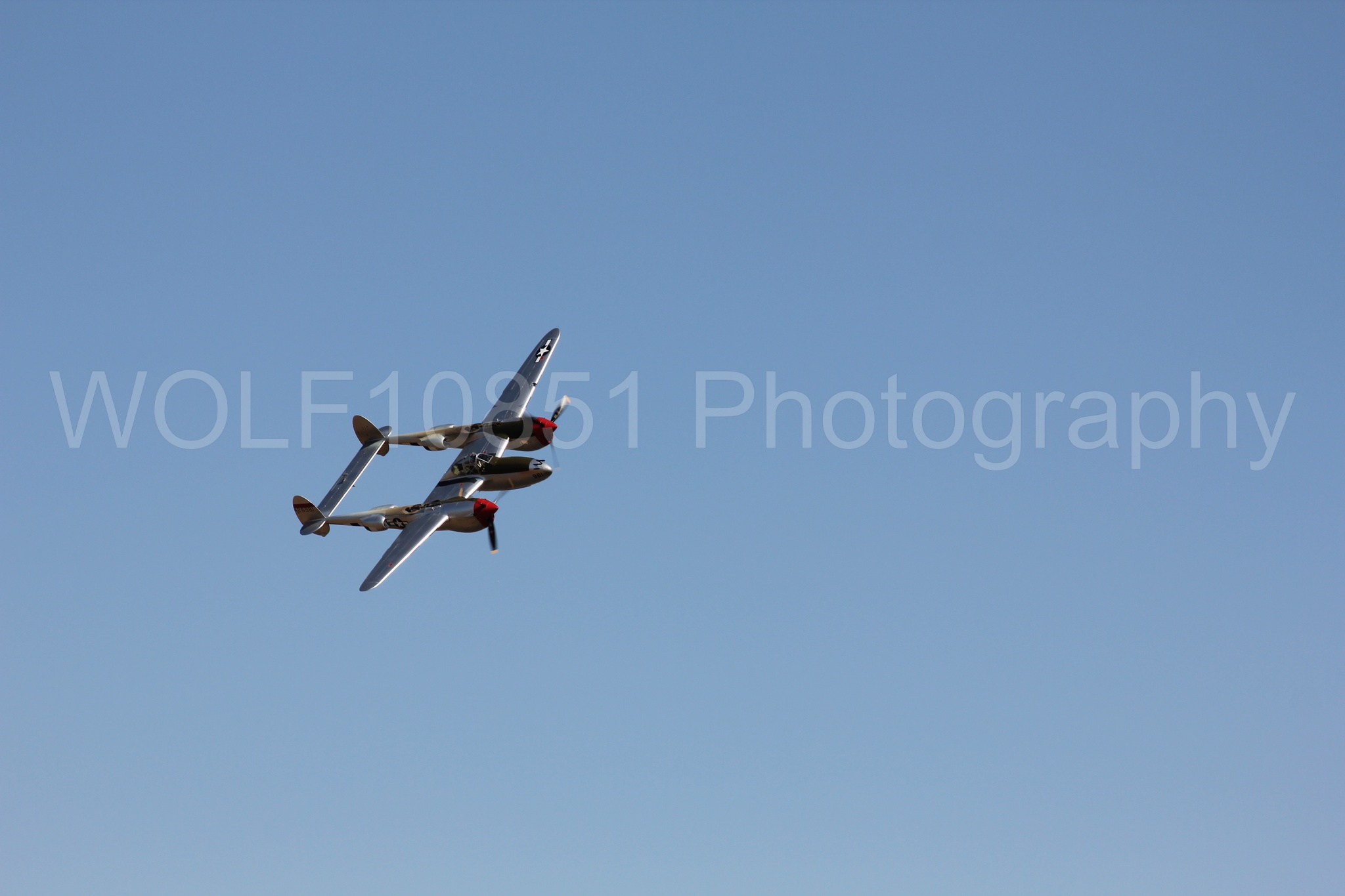 Aviation photography by WOLF10851 featuring P-38 Lightning, California Capital Airshow 2010, Honey Bunny.