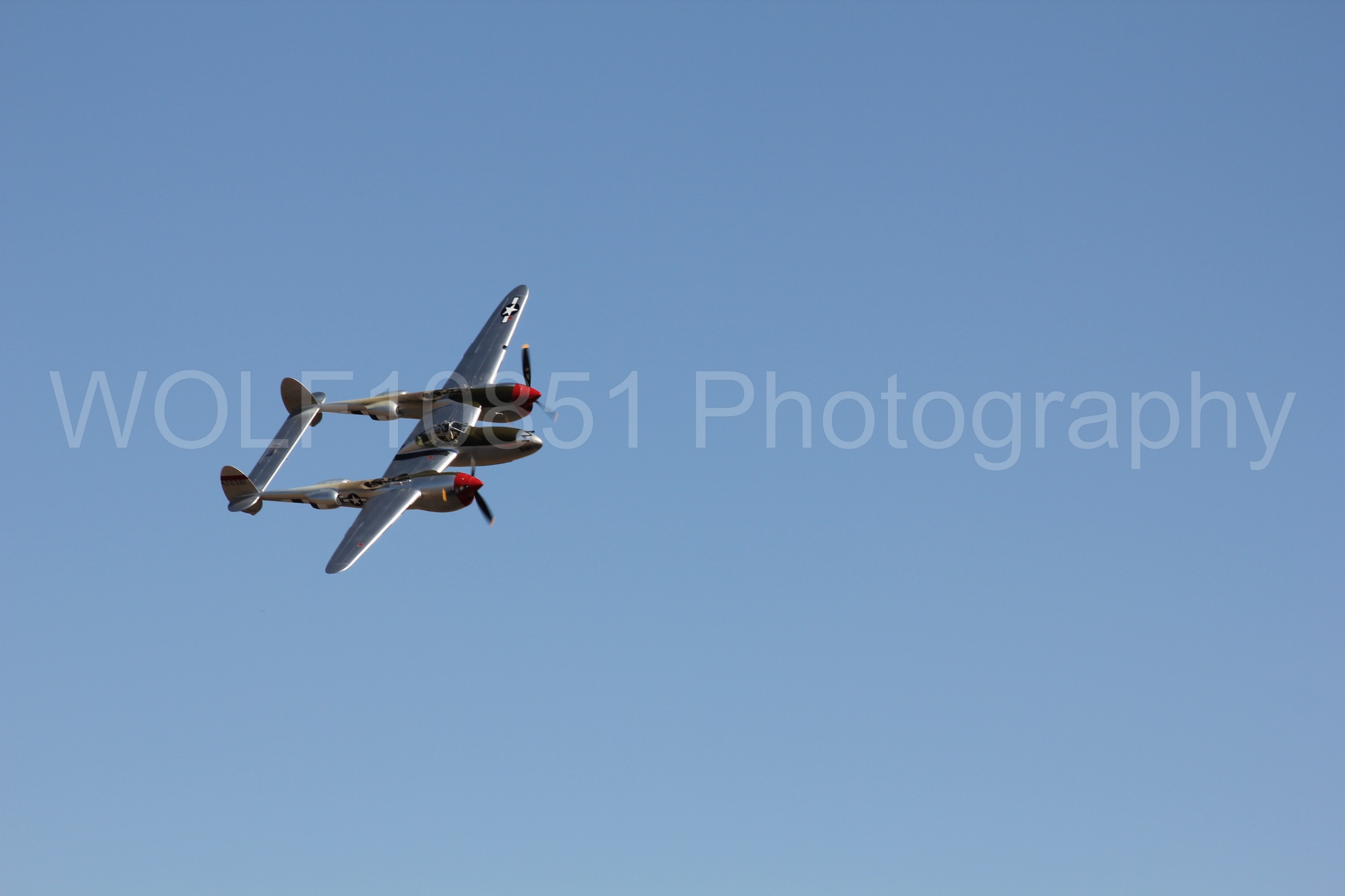 Aviation photography by WOLF10851 featuring P-38 Lightning, California Capital Airshow 2010, Honey Bunny.