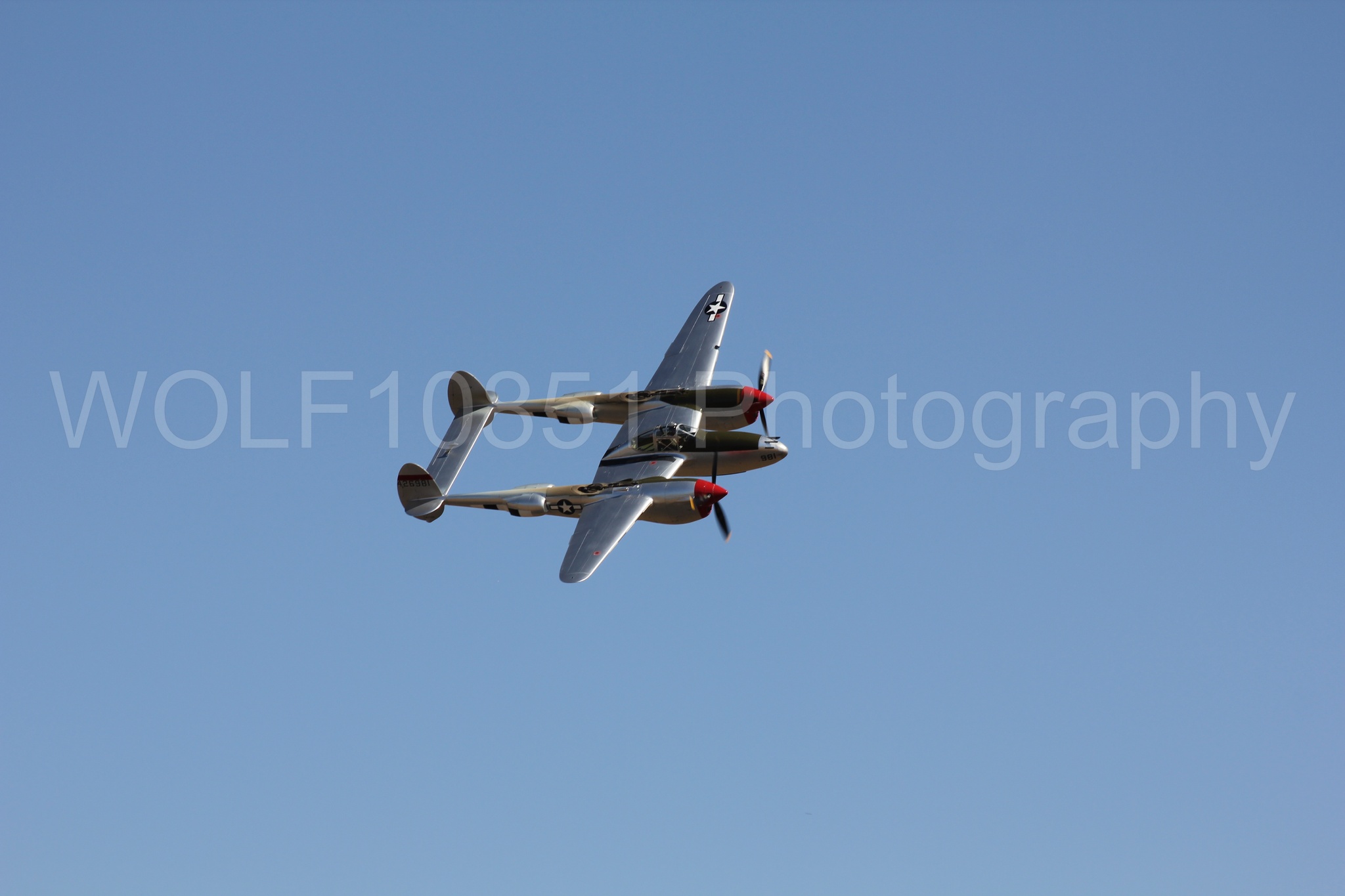 Aviation photography by WOLF10851 featuring P-38 Lightning, California Capital Airshow 2010, Honey Bunny.