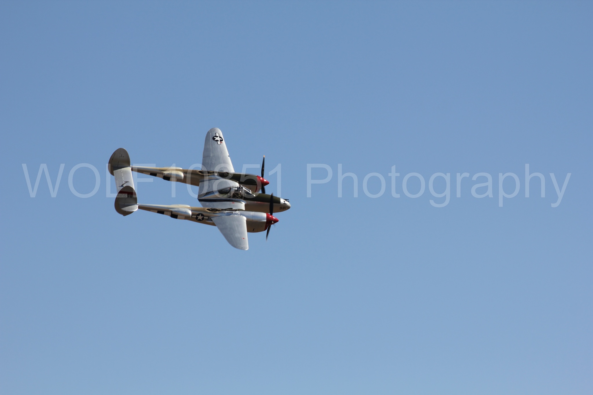 Aviation photography by WOLF10851 featuring P-38 Lightning, California Capital Airshow 2010, Honey Bunny.