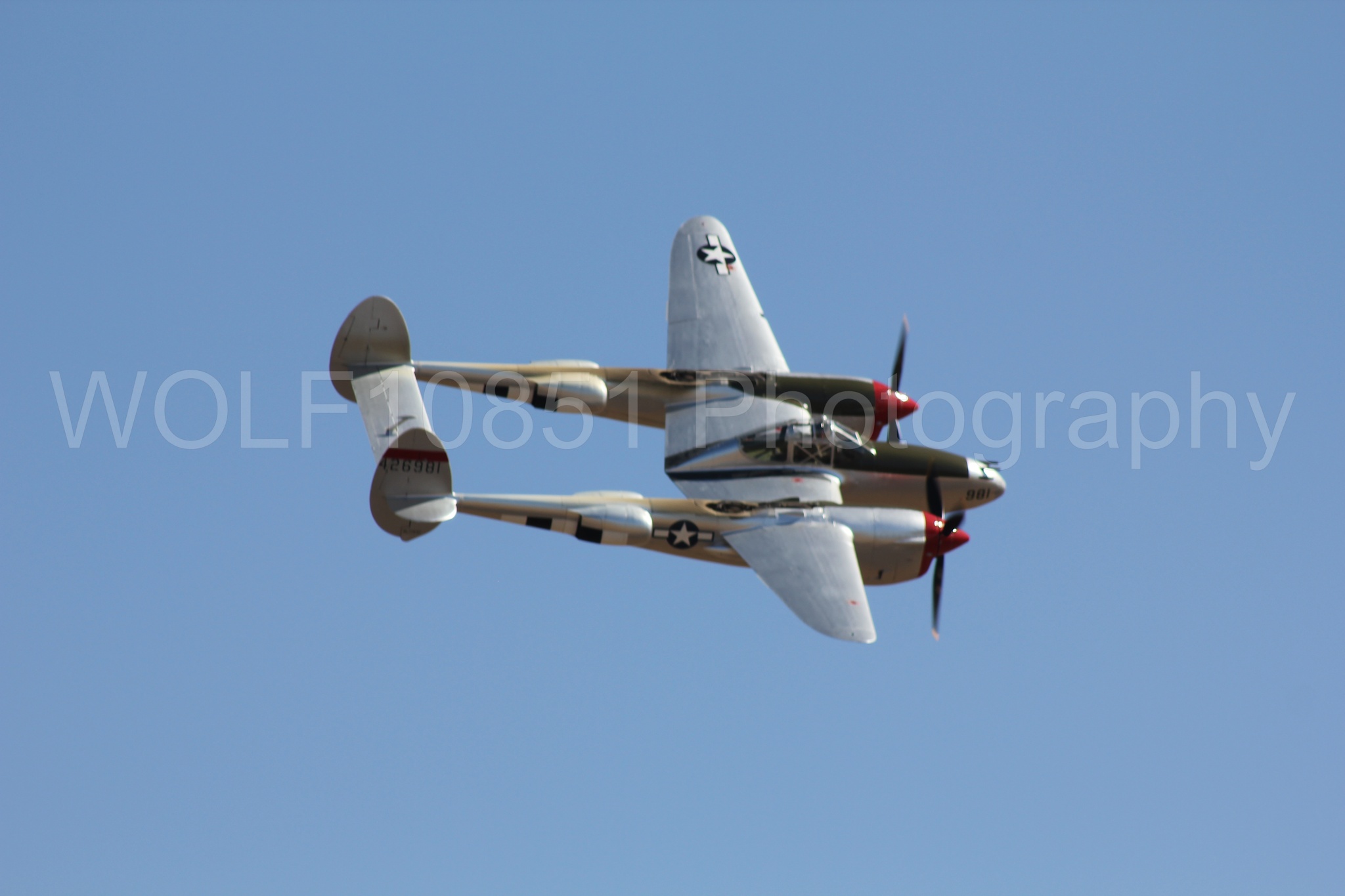 Aviation photography by WOLF10851 featuring P-38 Lightning, California Capital Airshow 2010, Honey Bunny.