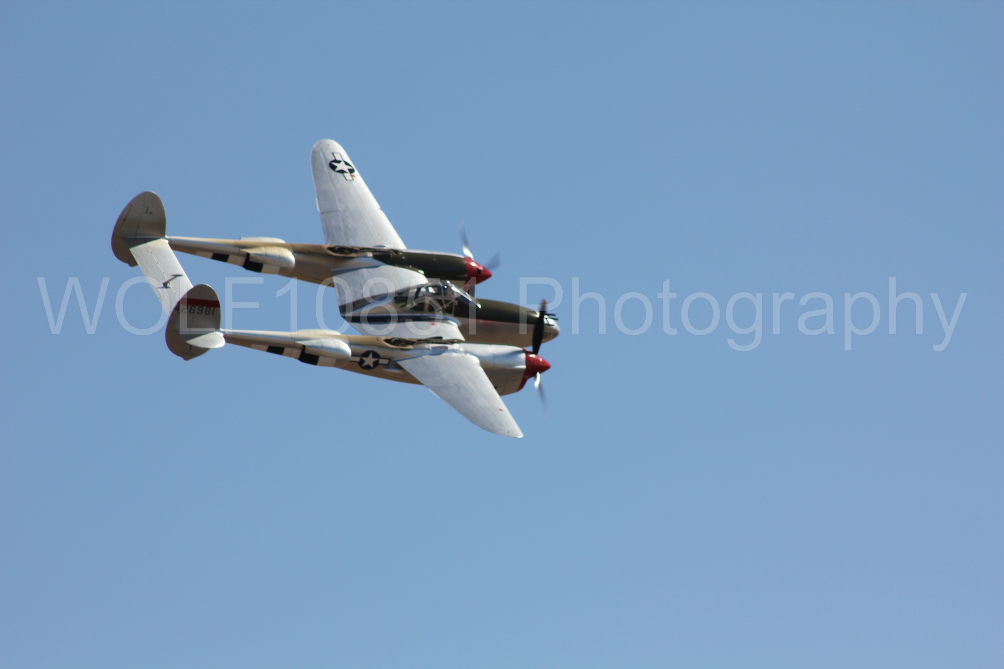 Aviation photography by WOLF10851 featuring P-38 Lightning, California Capital Airshow 2010, Honey Bunny.