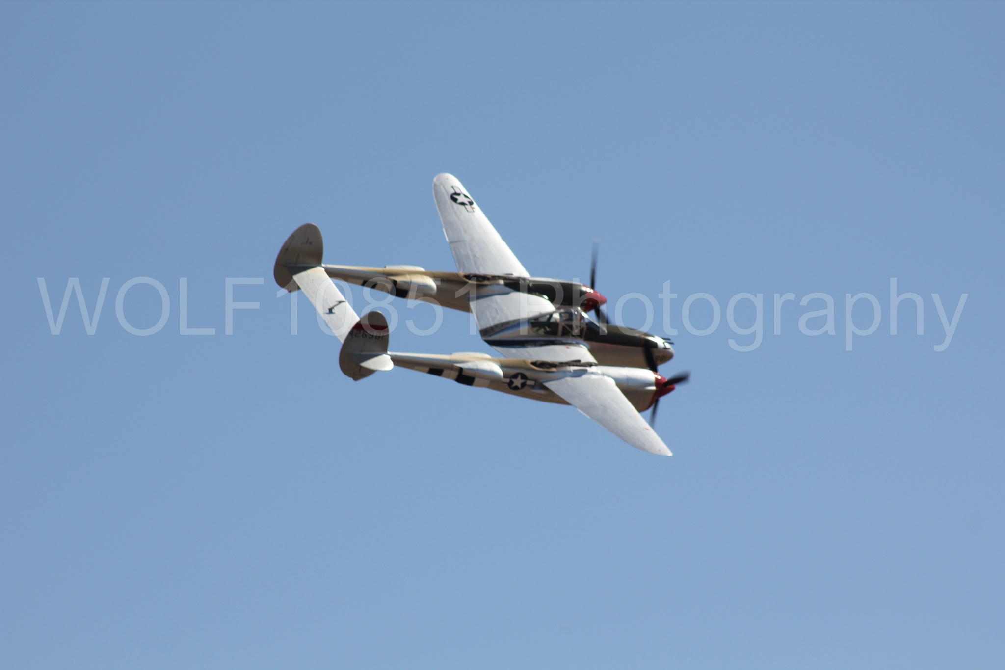 Aviation photography by WOLF10851 featuring P-38 Lightning, California Capital Airshow 2010, Honey Bunny.