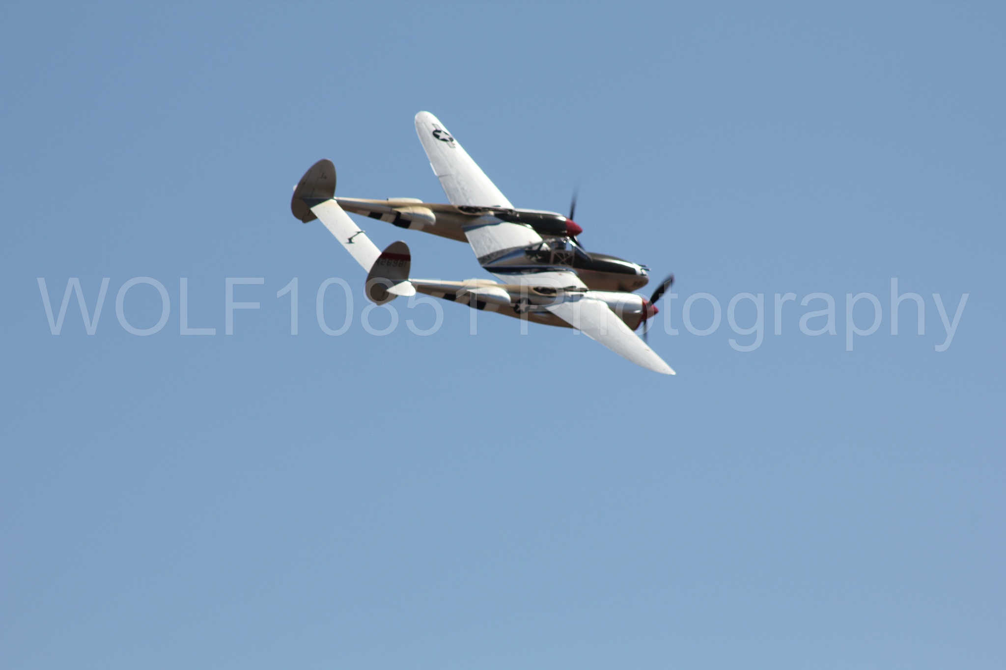 Aviation photography by WOLF10851 featuring P-38 Lightning, California Capital Airshow 2010, Honey Bunny.