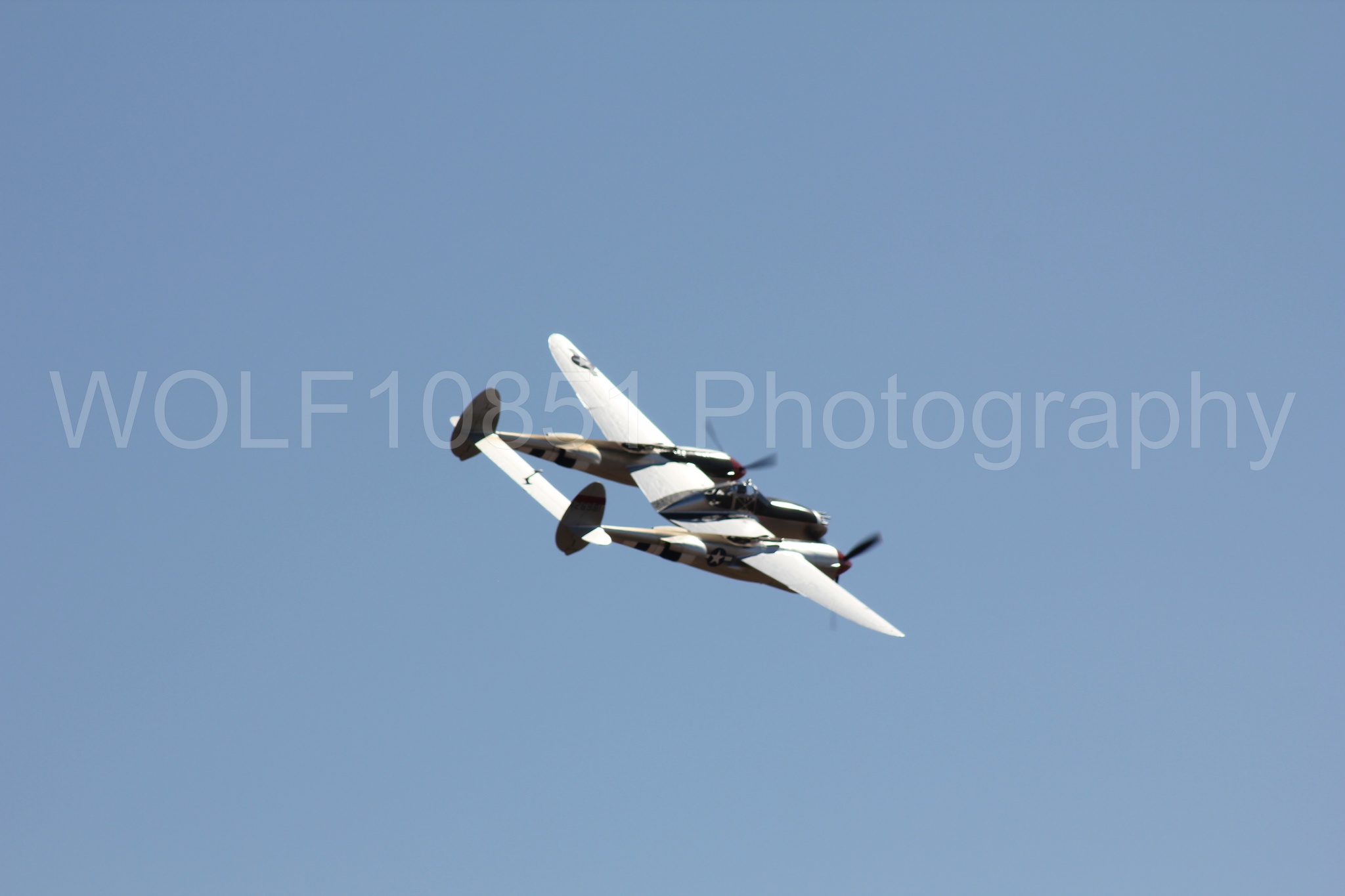 Aviation photography by WOLF10851 featuring P-38 Lightning, California Capital Airshow 2010, Honey Bunny.