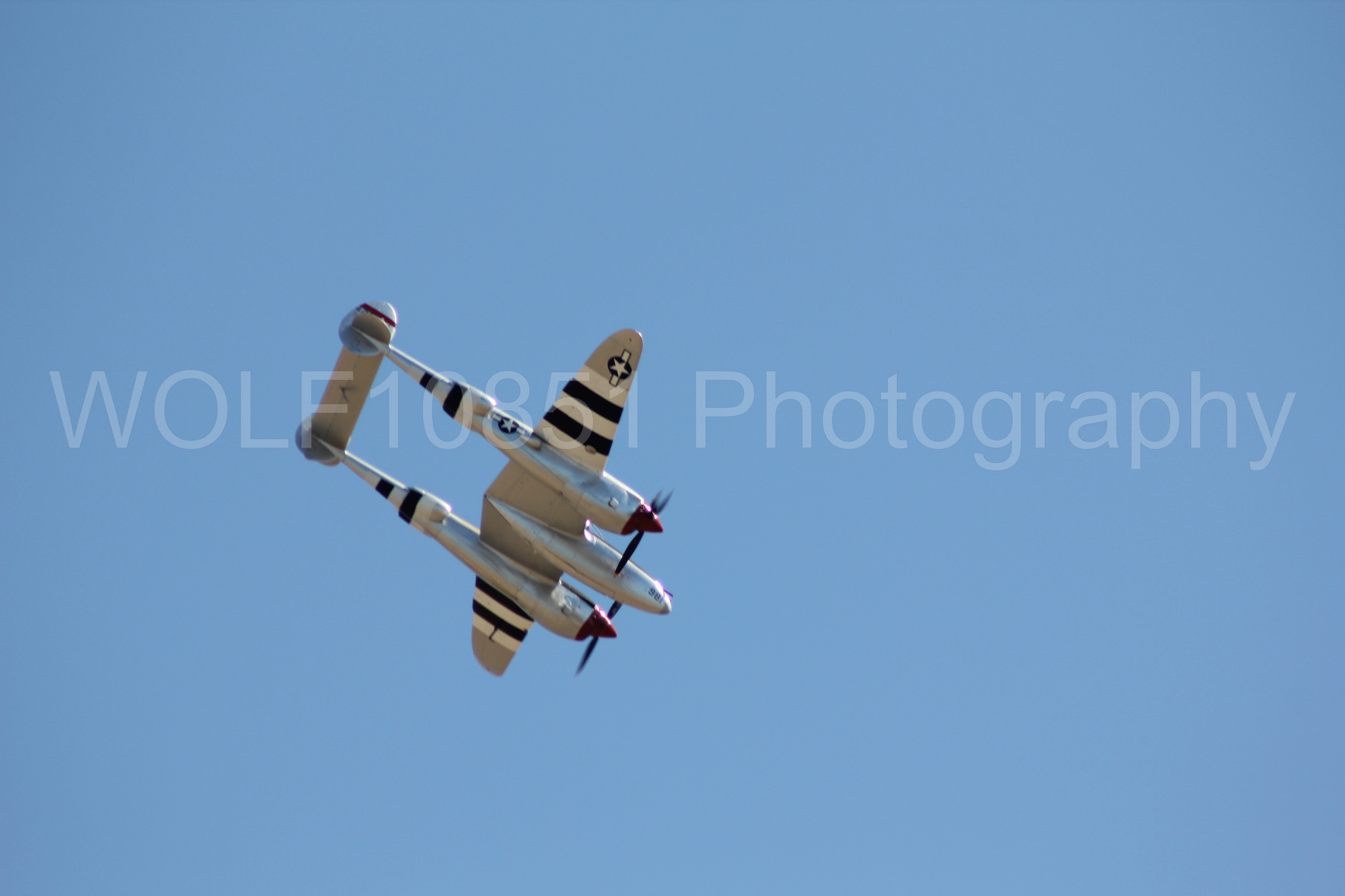 Aviation photography by WOLF10851 featuring P-38 Lightning, California Capital Airshow 2010, Honey Bunny.