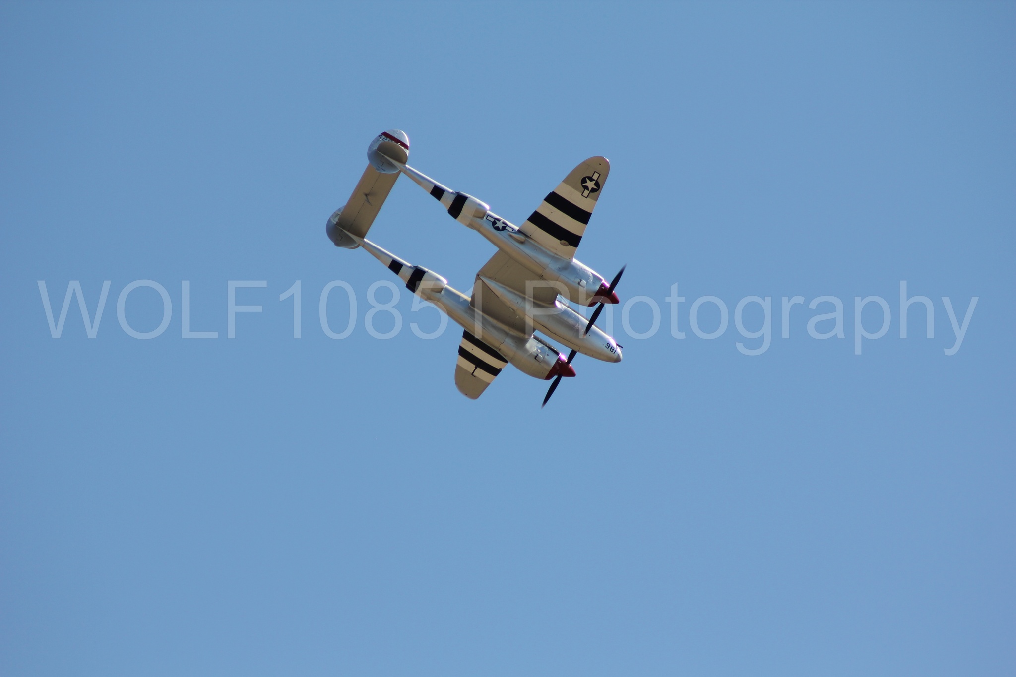 Aviation photography by WOLF10851 featuring P-38 Lightning, California Capital Airshow 2010, Honey Bunny.