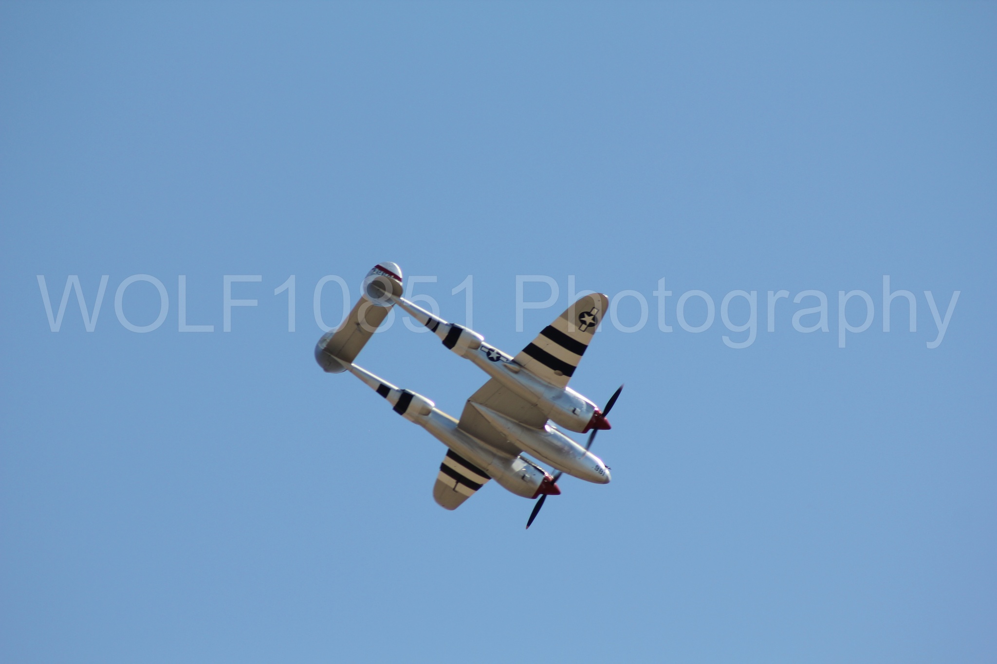 Aviation photography by WOLF10851 featuring P-38 Lightning, California Capital Airshow 2010, Honey Bunny.