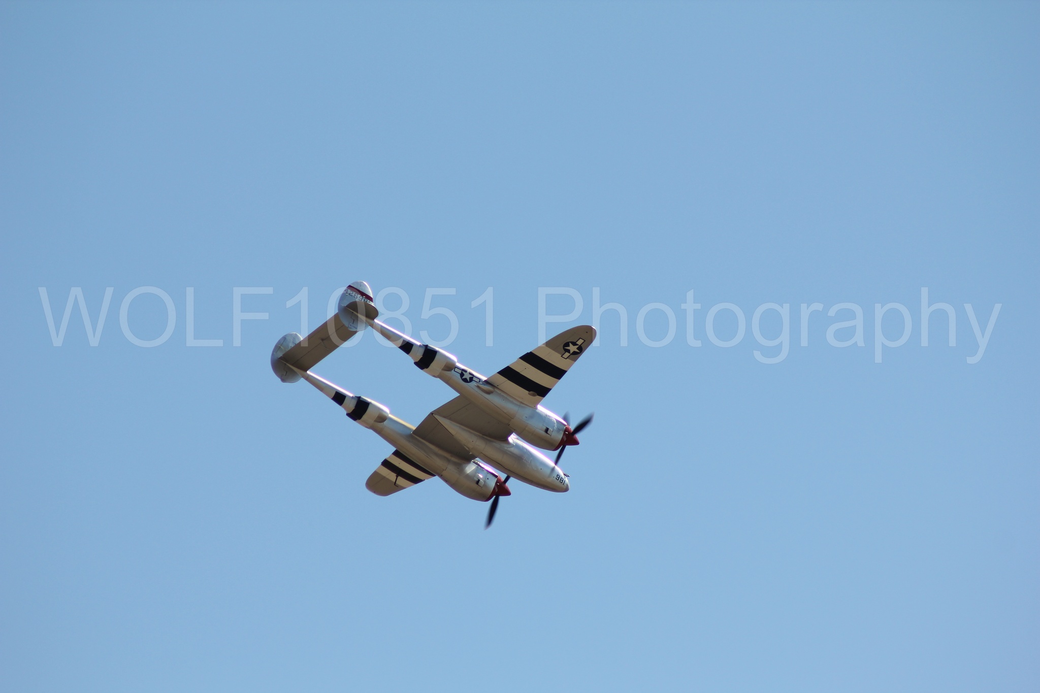 Aviation photography by WOLF10851 featuring P-38 Lightning, California Capital Airshow 2010, Honey Bunny.