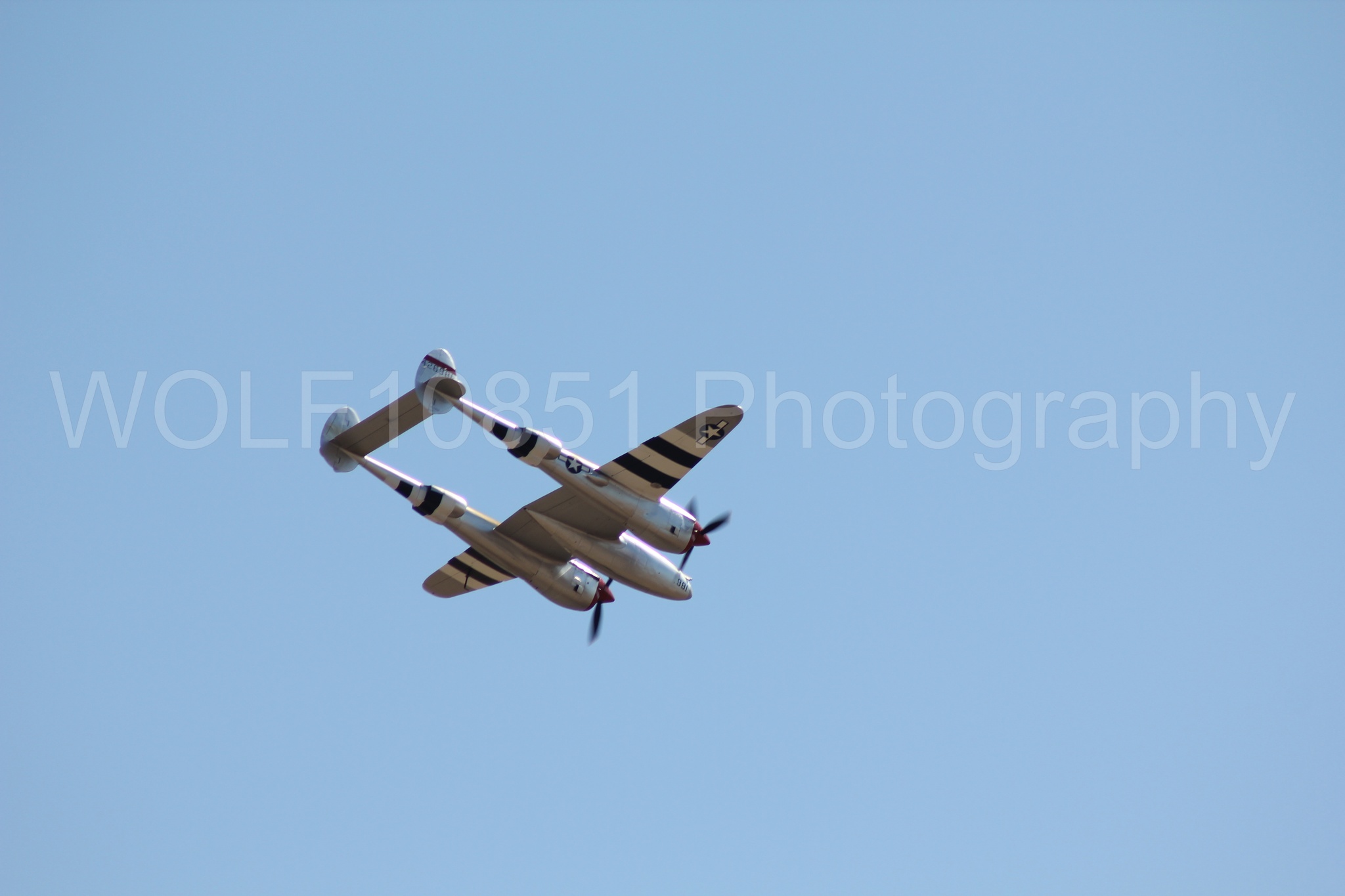 Aviation photography by WOLF10851 featuring P-38 Lightning, California Capital Airshow 2010, Honey Bunny.