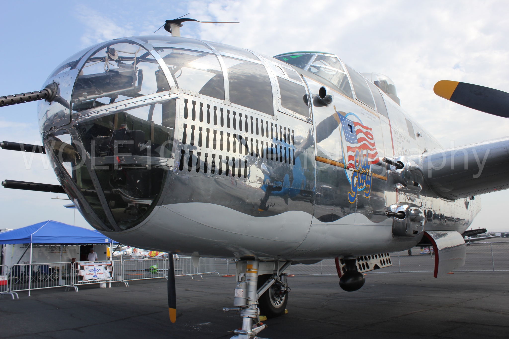 Aviation photography by WOLF10851 featuring B-25 mitchel, Static Display, California Capital Airshow 2011, Old Glory.
