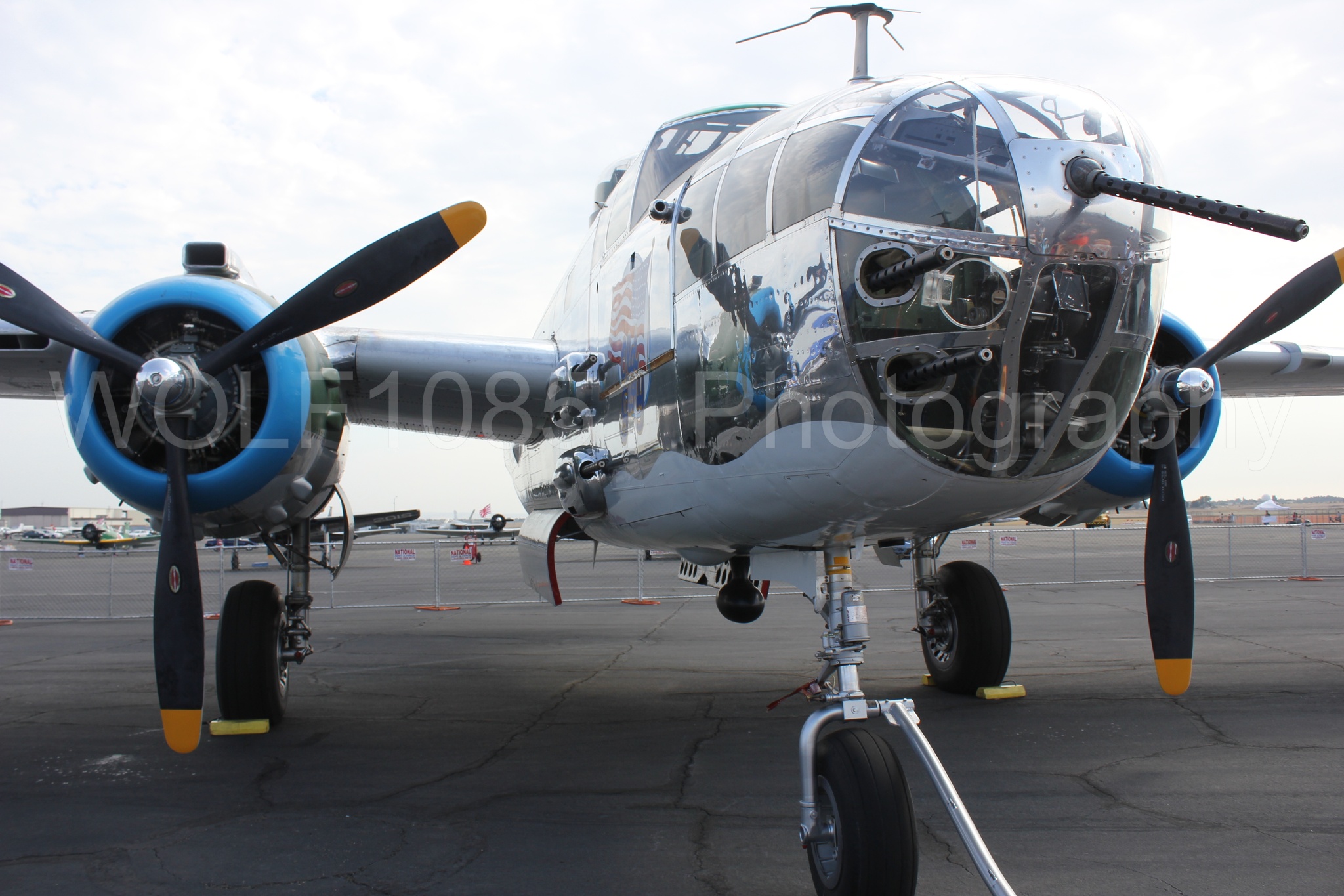 Aviation photography by WOLF10851 featuring B-25 mitchel, Static Display, California Capital Airshow 2011, Old Glory.