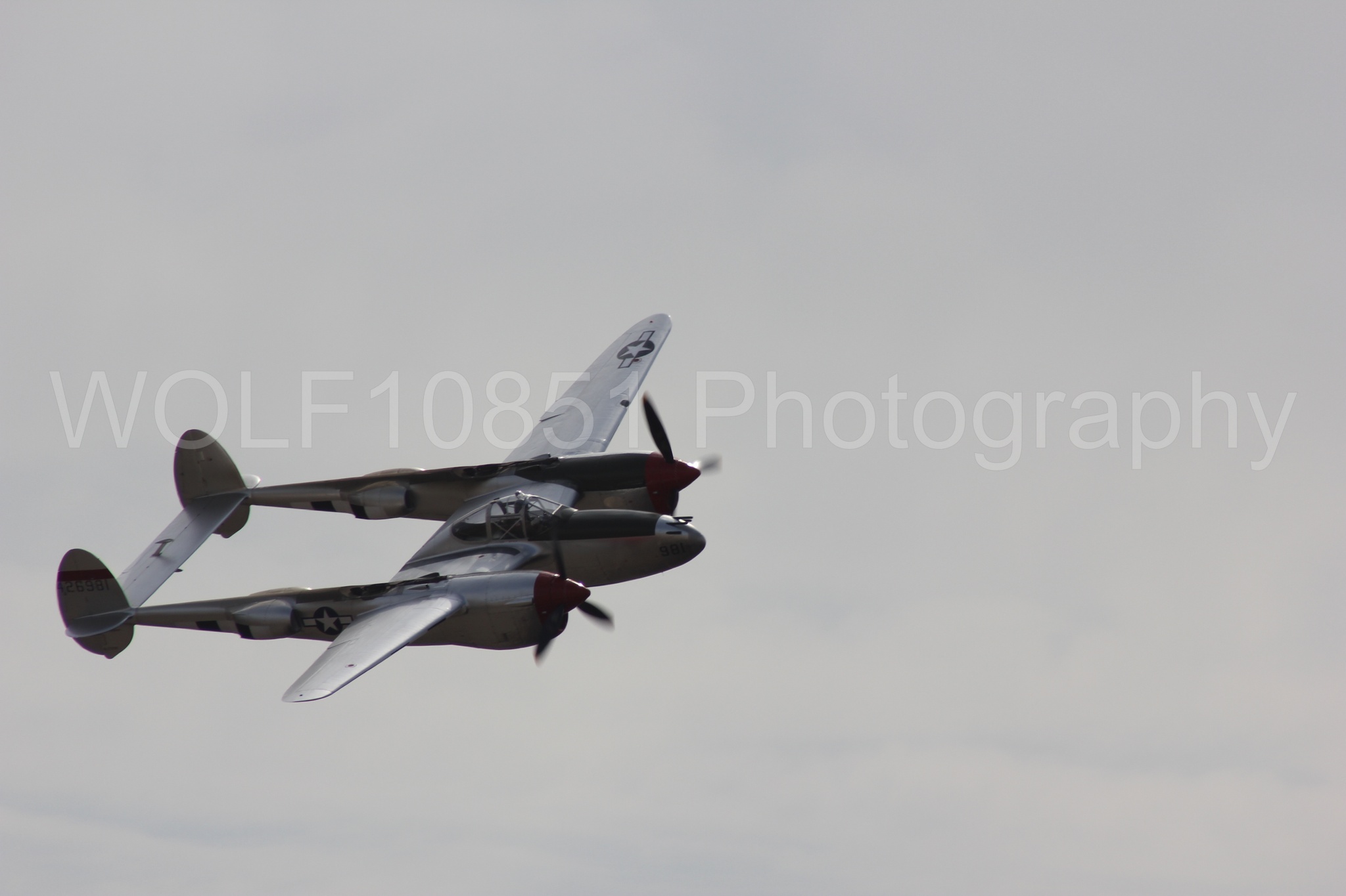 Aviation photography by WOLF10851 featuring P-38 Lightning, Honey Bunny, California Capital Airshow 2011.