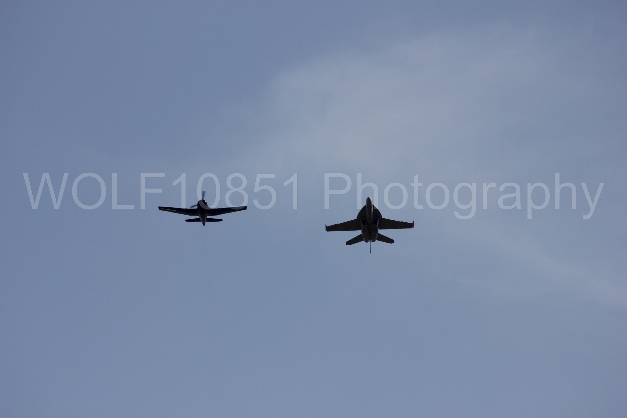 Aviation photography by WOLF10851 featuring FA-18 Super Hornet, Heritage Flight, California Capital Airshow 2011, f-8f Bearcat.