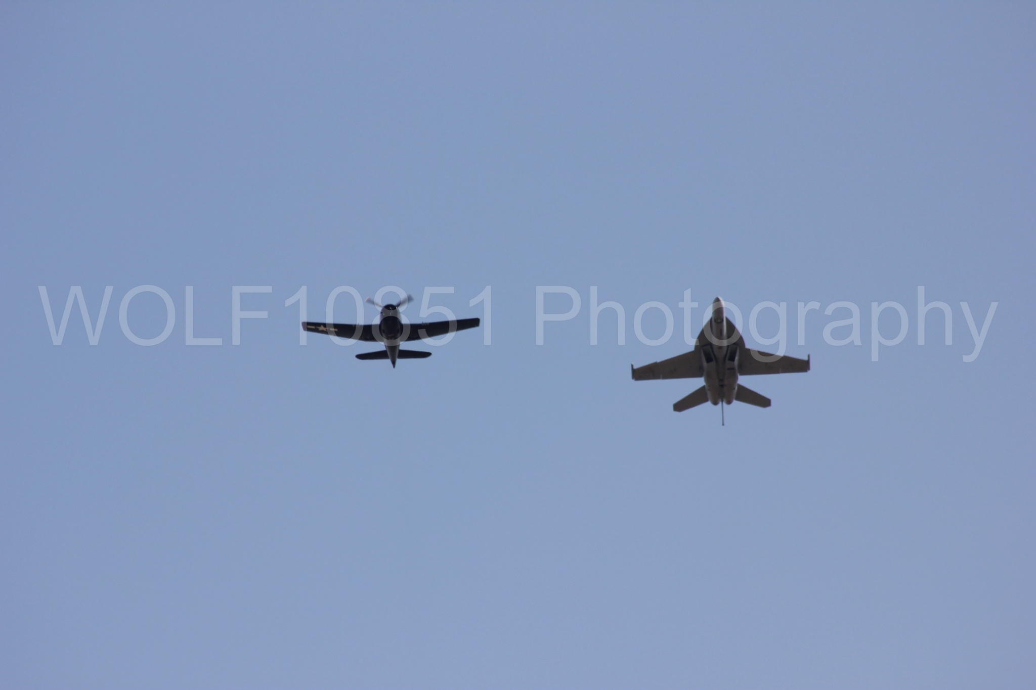 Aviation photography by WOLF10851 featuring FA-18 Super Hornet, Heritage Flight, California Capital Airshow 2011, f-8f Bearcat.