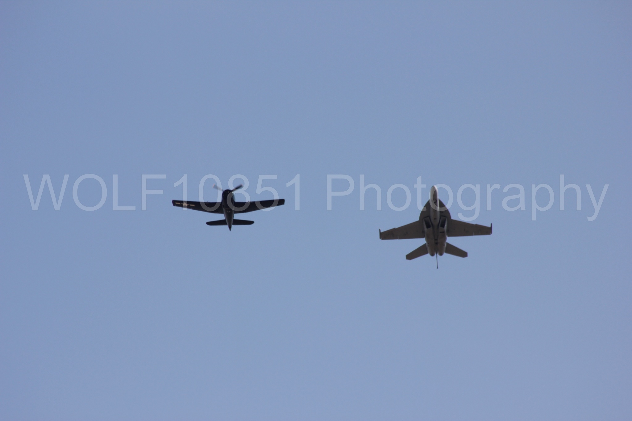 Aviation photography by WOLF10851 featuring FA-18 Super Hornet, Heritage Flight, California Capital Airshow 2011, f-8f Bearcat.