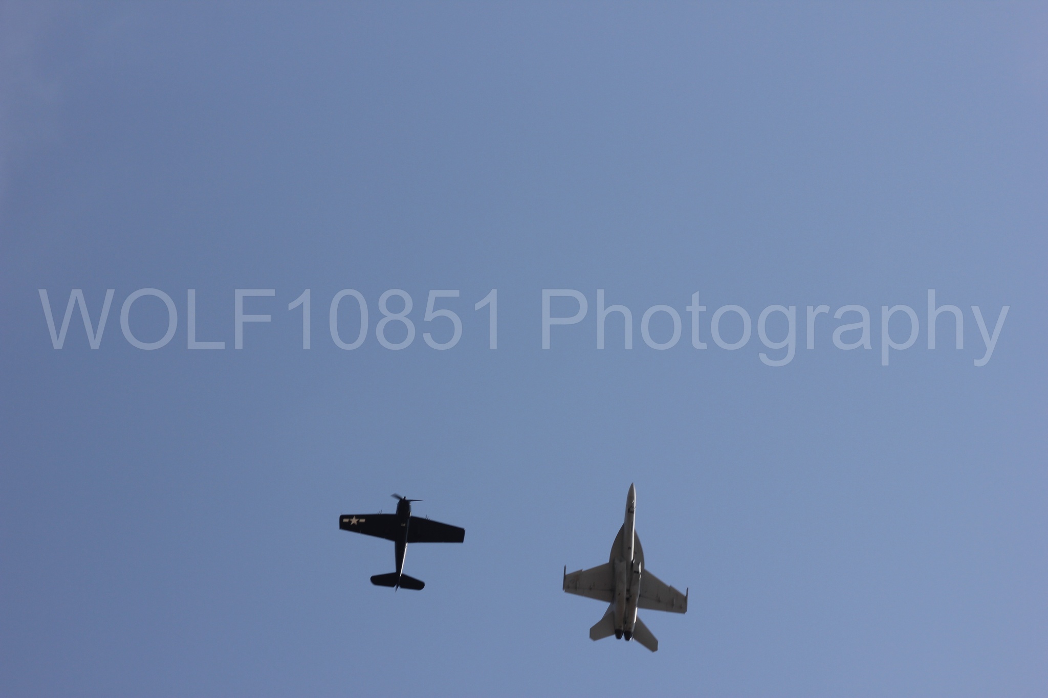 Aviation photography by WOLF10851 featuring FA-18 Super Hornet, Heritage Flight, California Capital Airshow 2011, f-8f Bearcat.