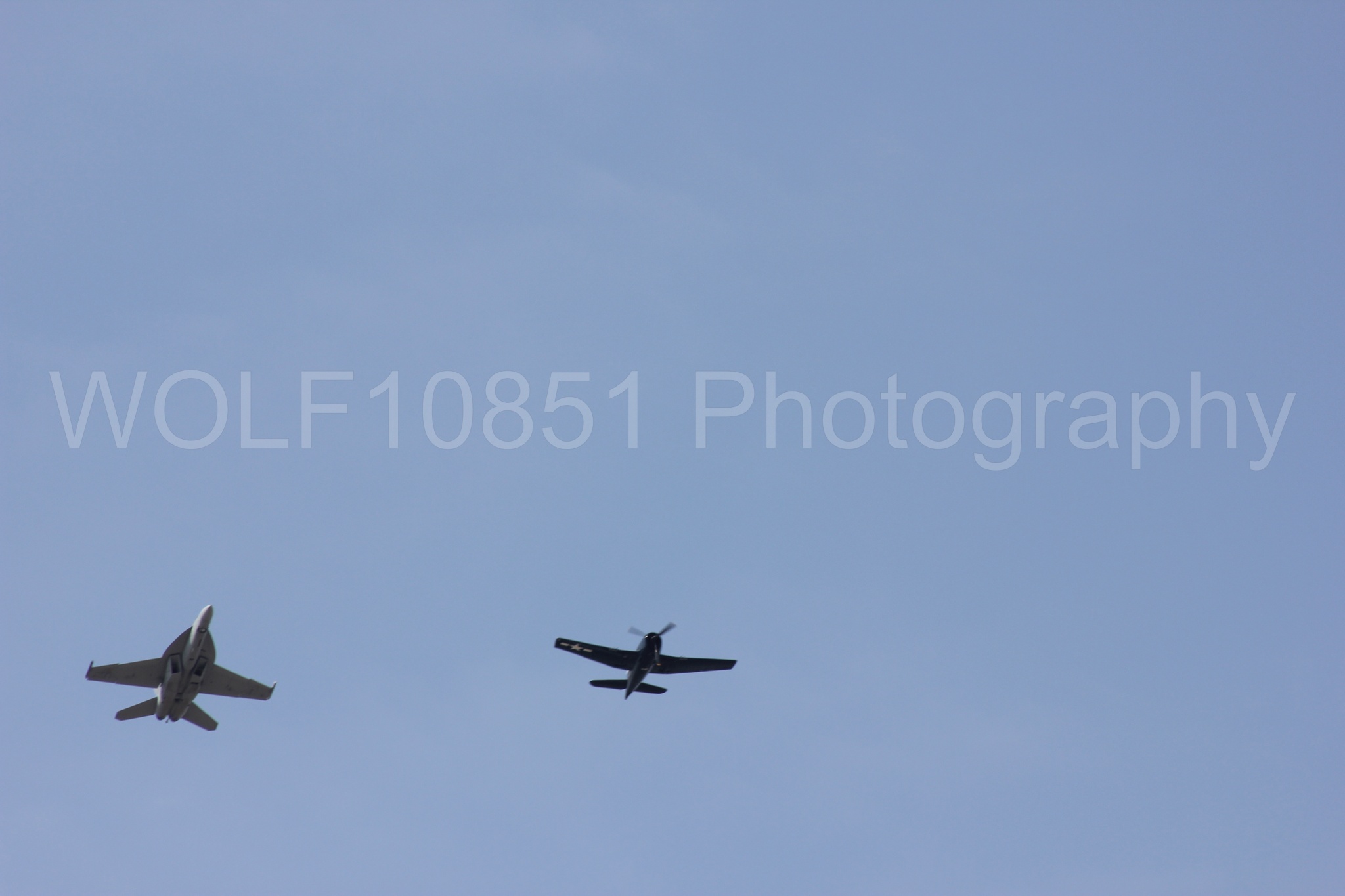 Aviation photography by WOLF10851 featuring FA-18 Super Hornet, Heritage Flight, California Capital Airshow 2011, f-8f Bearcat.