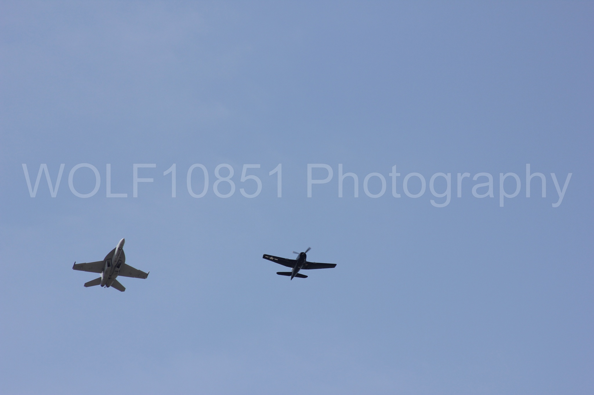 Aviation photography by WOLF10851 featuring FA-18 Super Hornet, Heritage Flight, California Capital Airshow 2011, f-8f Bearcat.