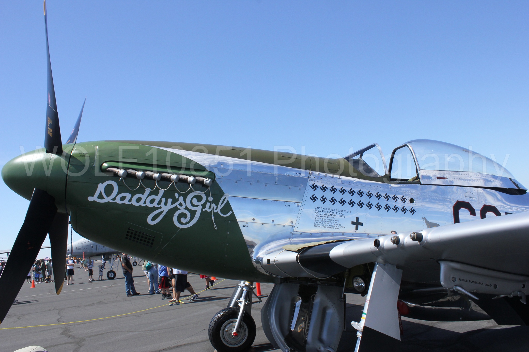 Aviation photography by WOLF10851 featuring Static Display, P-51 Mustang, Daddy's Girl, California Capital Airshow 2012.