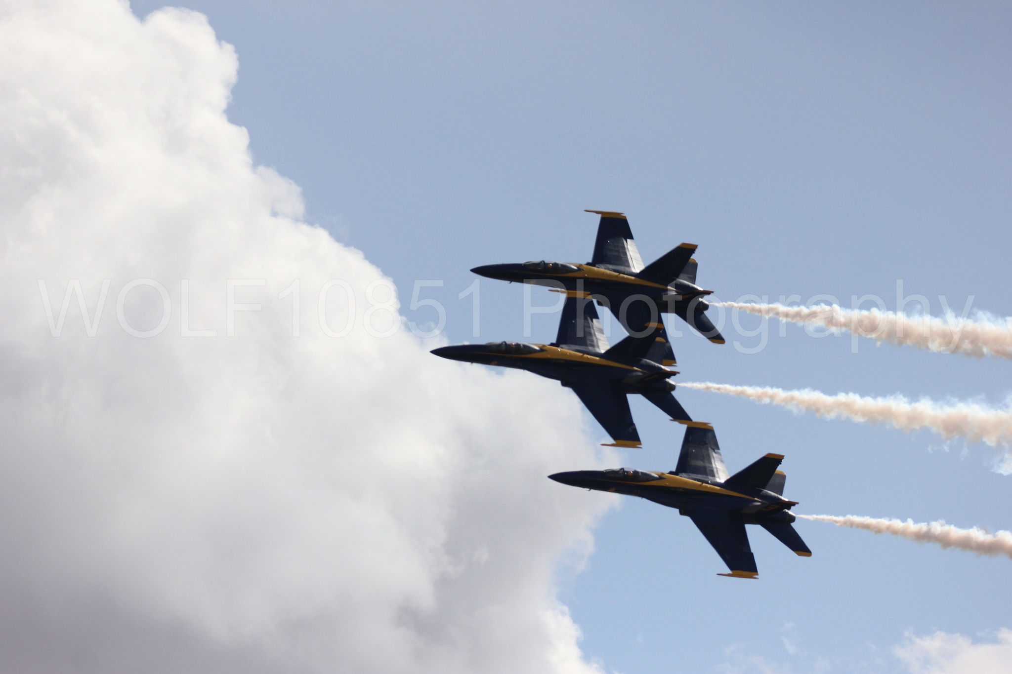 Aviation photography by WOLF10851 featuring F-18 Hornet, Blue Angels, California Capital Airshow 2016, Blue and Gold.