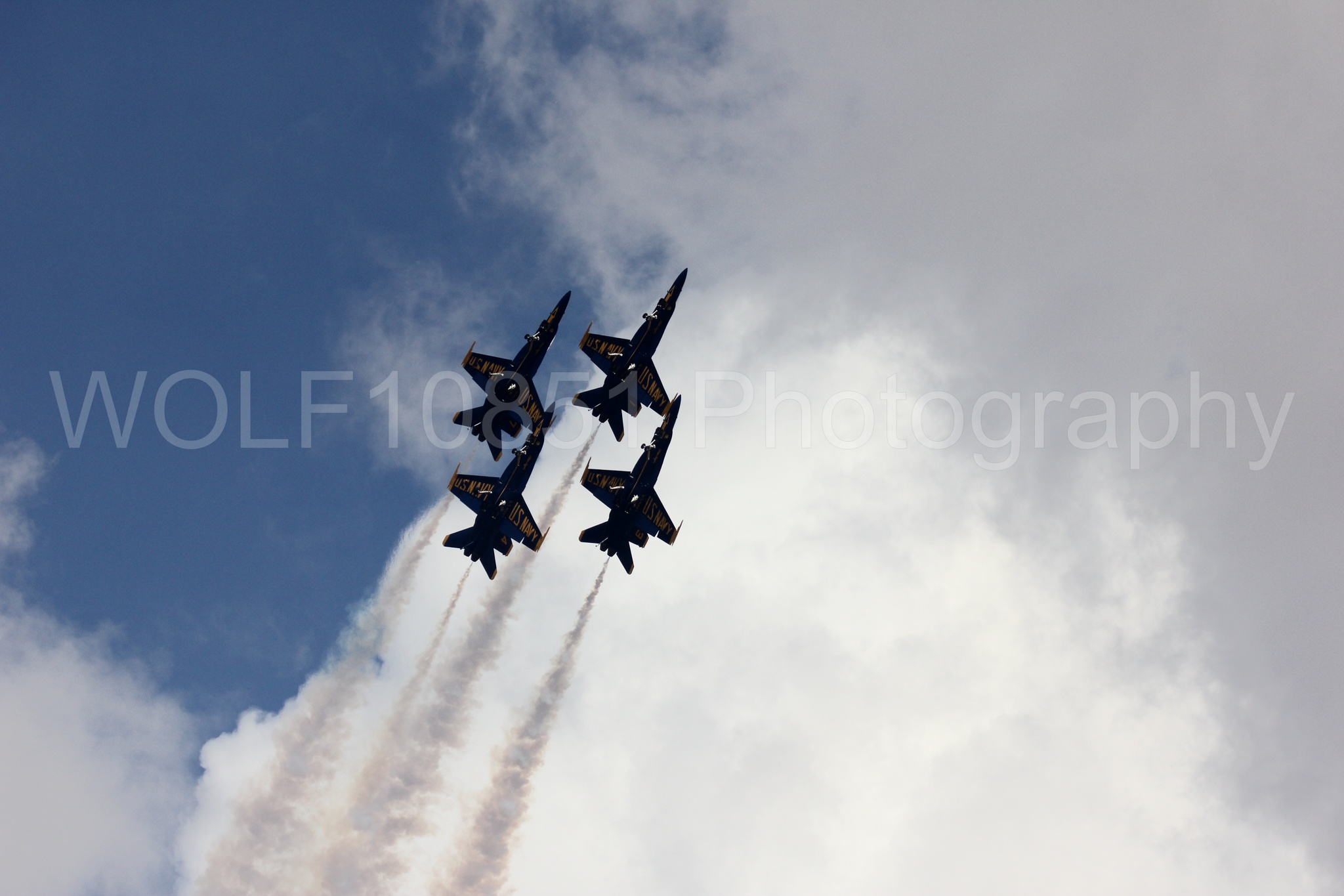 Aviation photography by WOLF10851 featuring F-18 Hornet, Blue Angels, California Capital Airshow 2016, Blue and Gold.