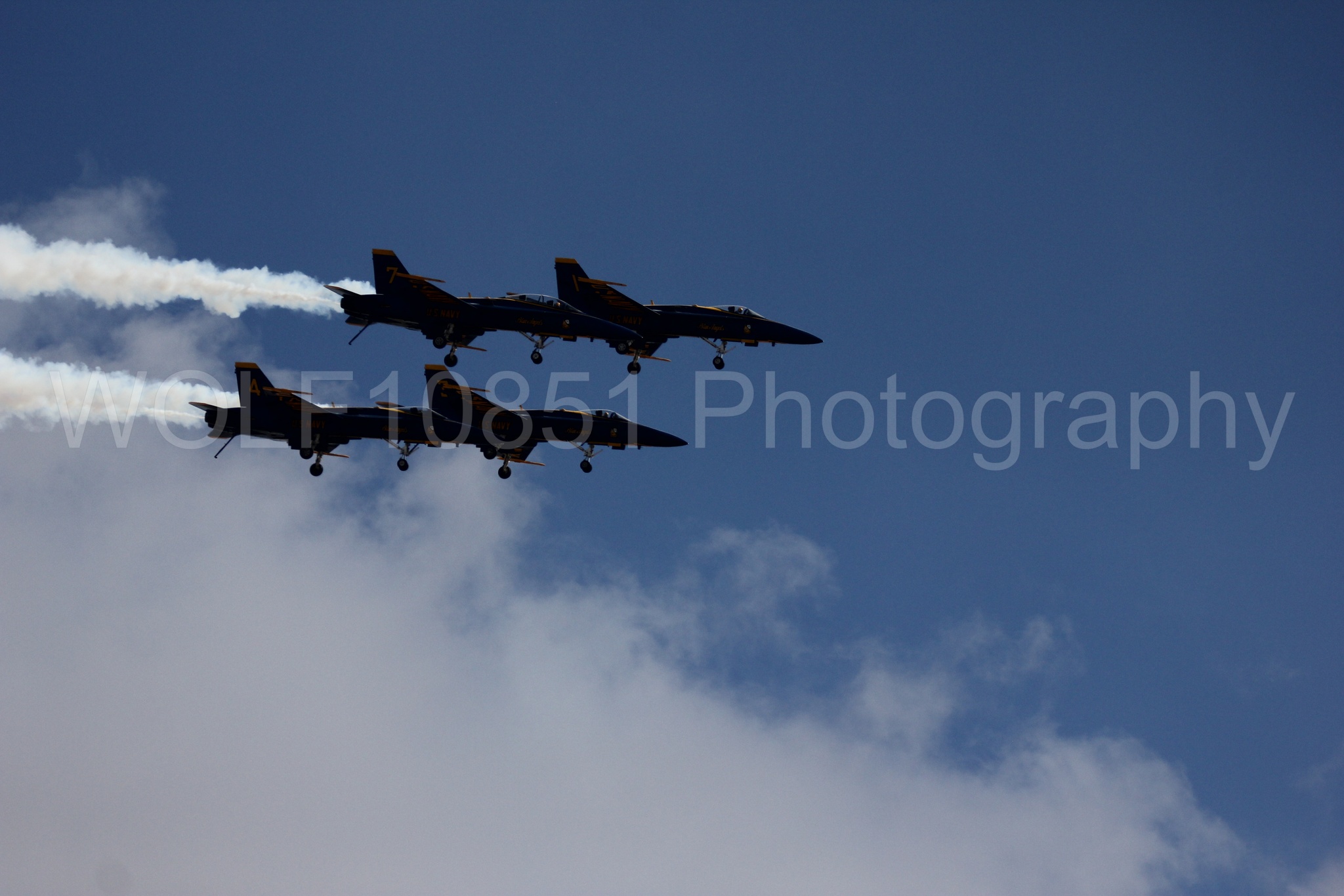 Aviation photography by WOLF10851 featuring F-18 Hornet, Blue Angels, California Capital Airshow 2016, Blue and Gold.