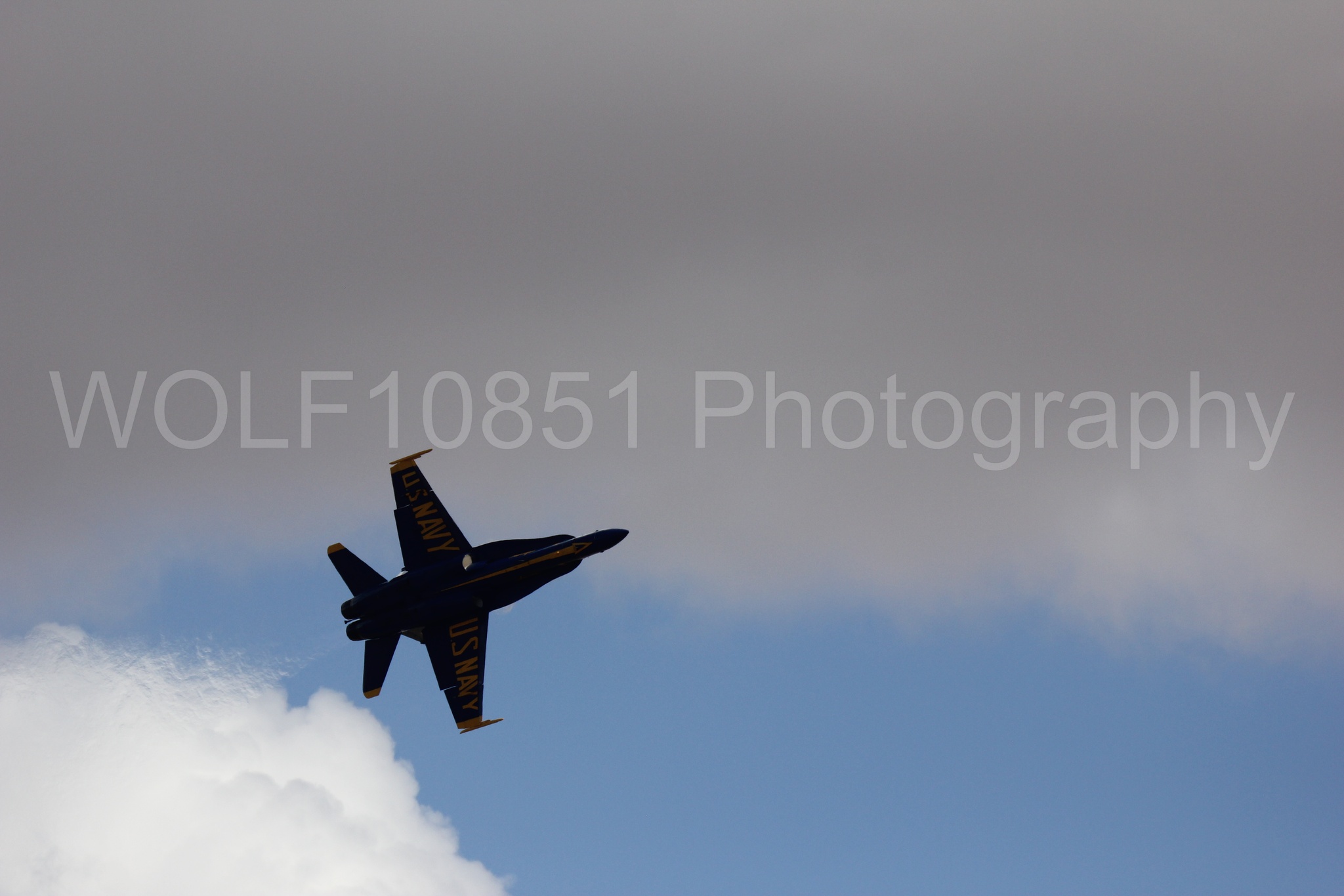 Aviation photography by WOLF10851 featuring F-18 Hornet, Blue Angels, California Capital Airshow 2016, Blue and Gold.