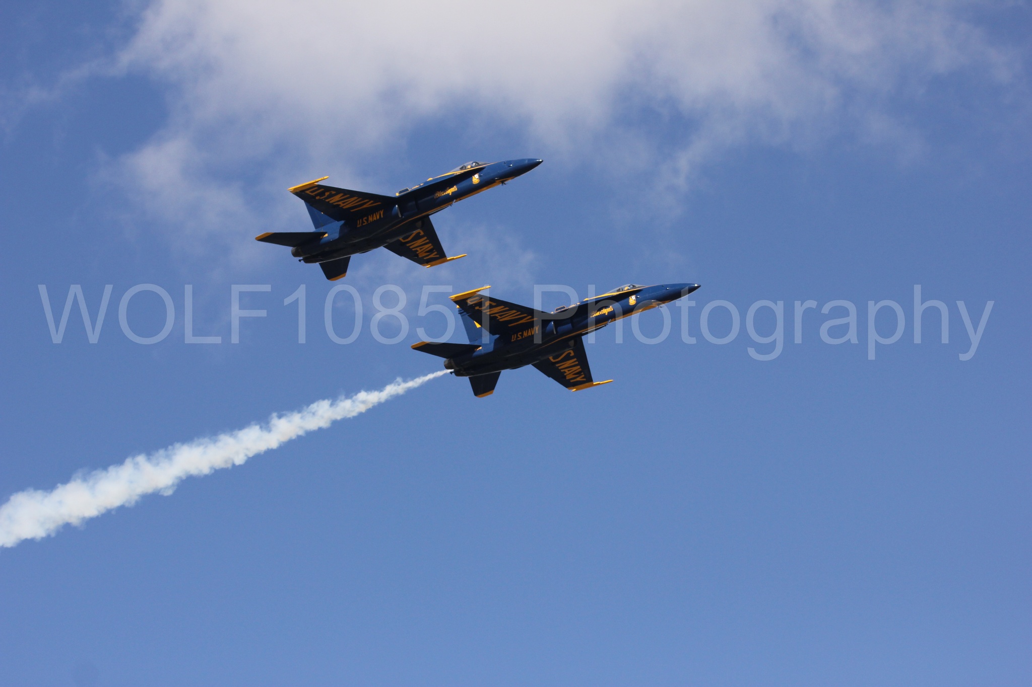 Aviation photography by WOLF10851 featuring F-18 Hornet, Blue Angels, California Capital Airshow 2016, Blue and Gold.