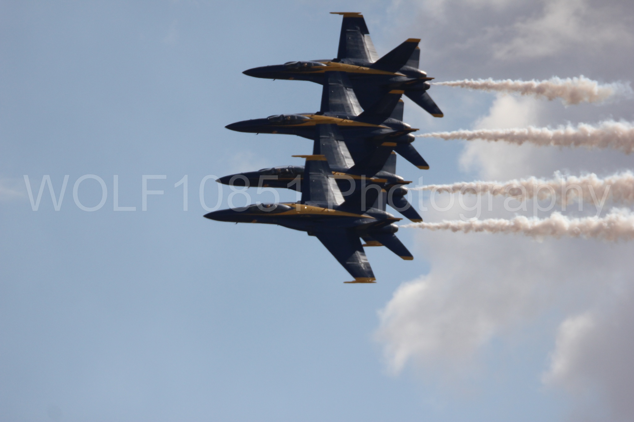 Aviation photography by WOLF10851 featuring F-18 Hornet, Blue Angels, California Capital Airshow 2016, Blue and Gold.