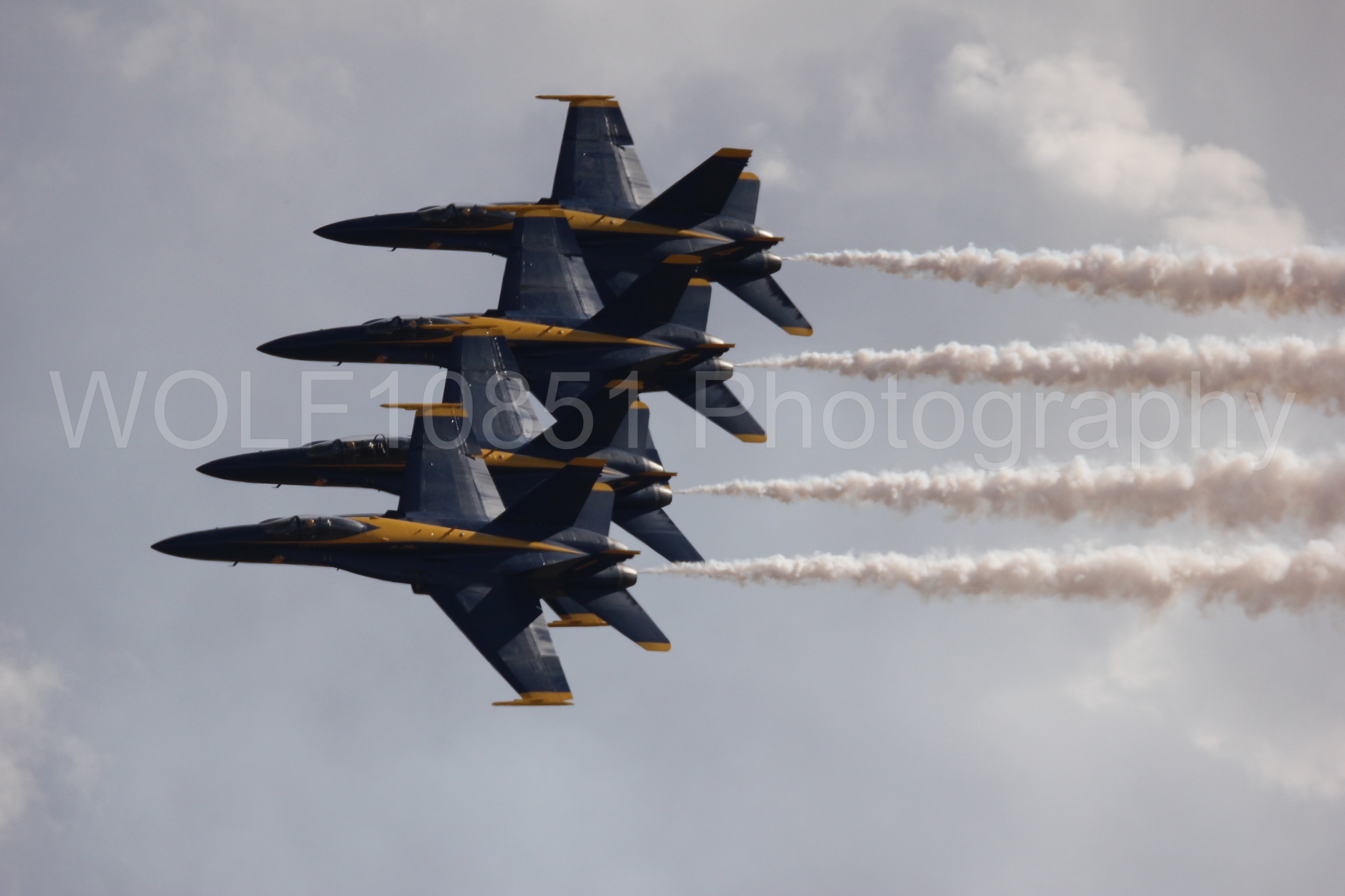 Aviation photography by WOLF10851 featuring F-18 Hornet, Blue Angels, California Capital Airshow 2016, Blue and Gold.
