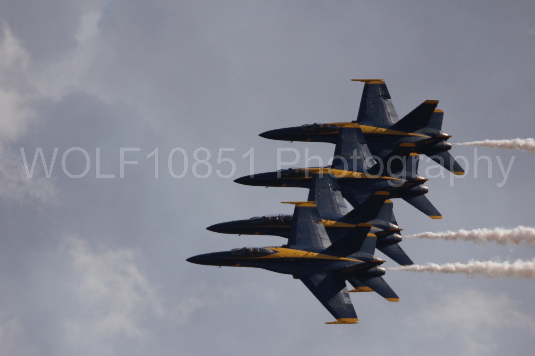 Aviation photography by WOLF10851 featuring F-18 Hornet, Blue Angels, California Capital Airshow 2016, Blue and Gold.