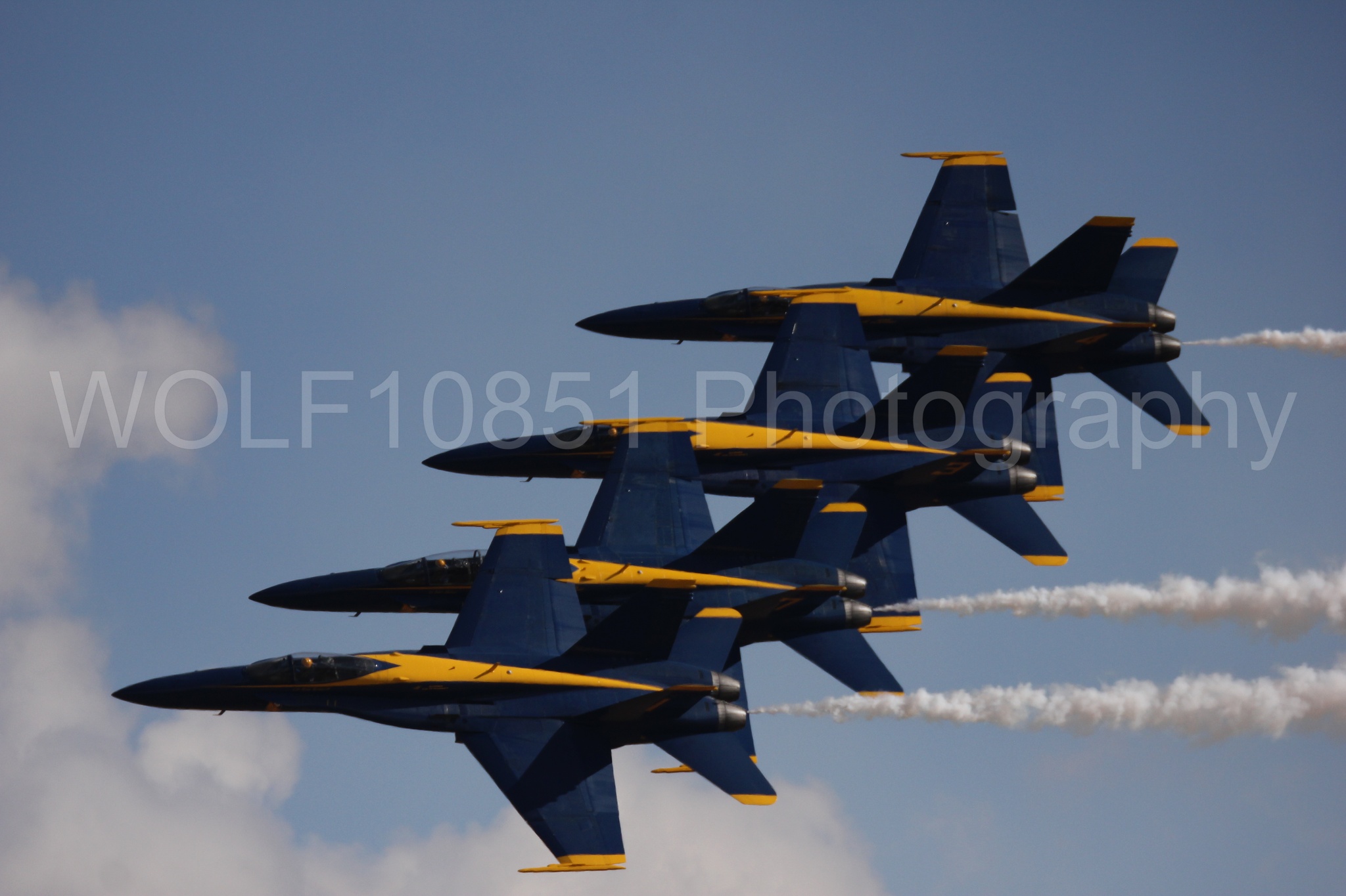 Aviation photography by WOLF10851 featuring F-18 Hornet, Blue Angels, California Capital Airshow 2016, Blue and Gold.