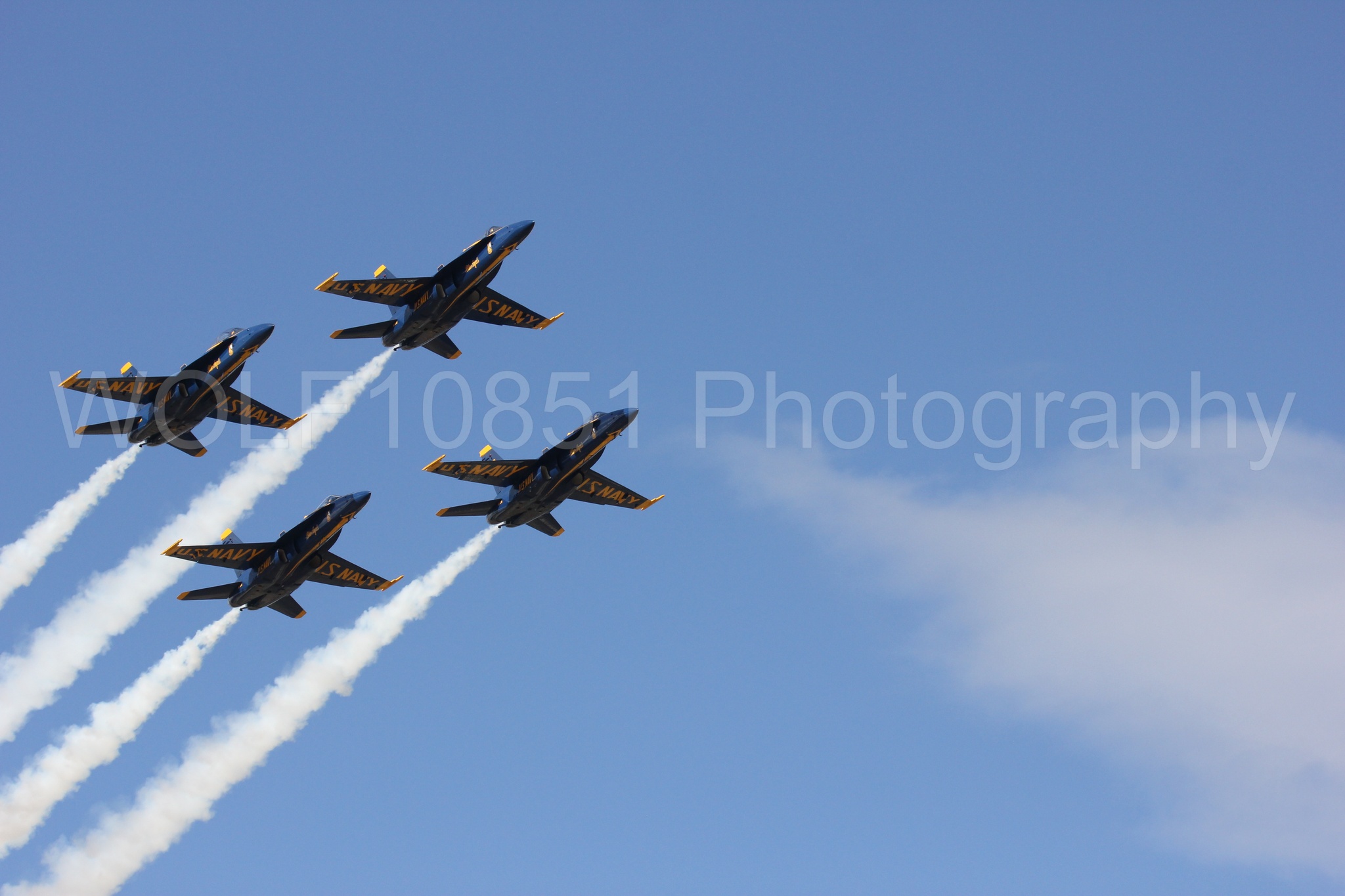 Aviation photography by WOLF10851 featuring F-18 Hornet, Blue Angels, California Capital Airshow 2016, Blue and Gold.