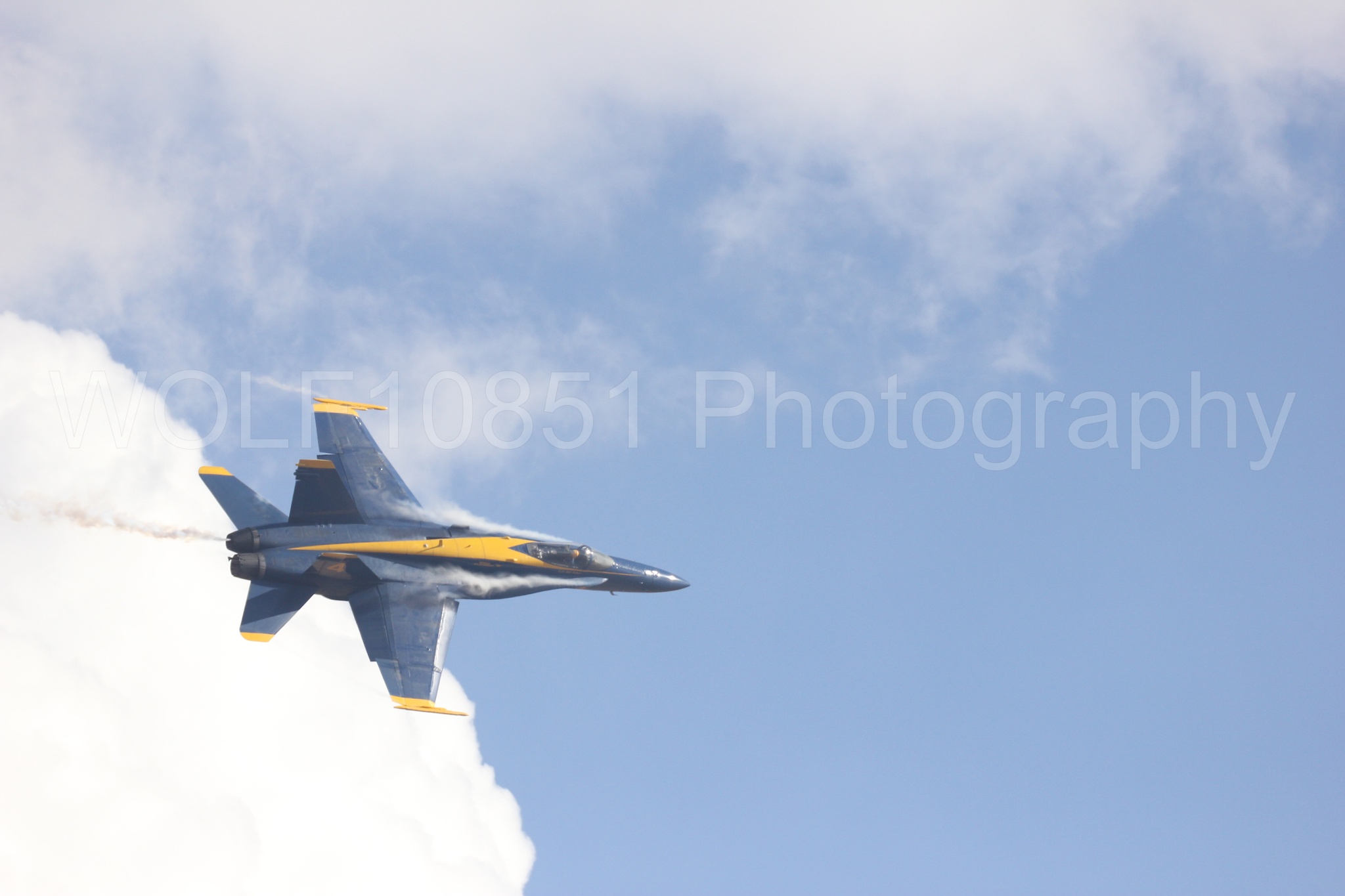 Aviation photography by WOLF10851 featuring F-18 Hornet, Blue Angels, California Capital Airshow 2016, Blue and Gold.