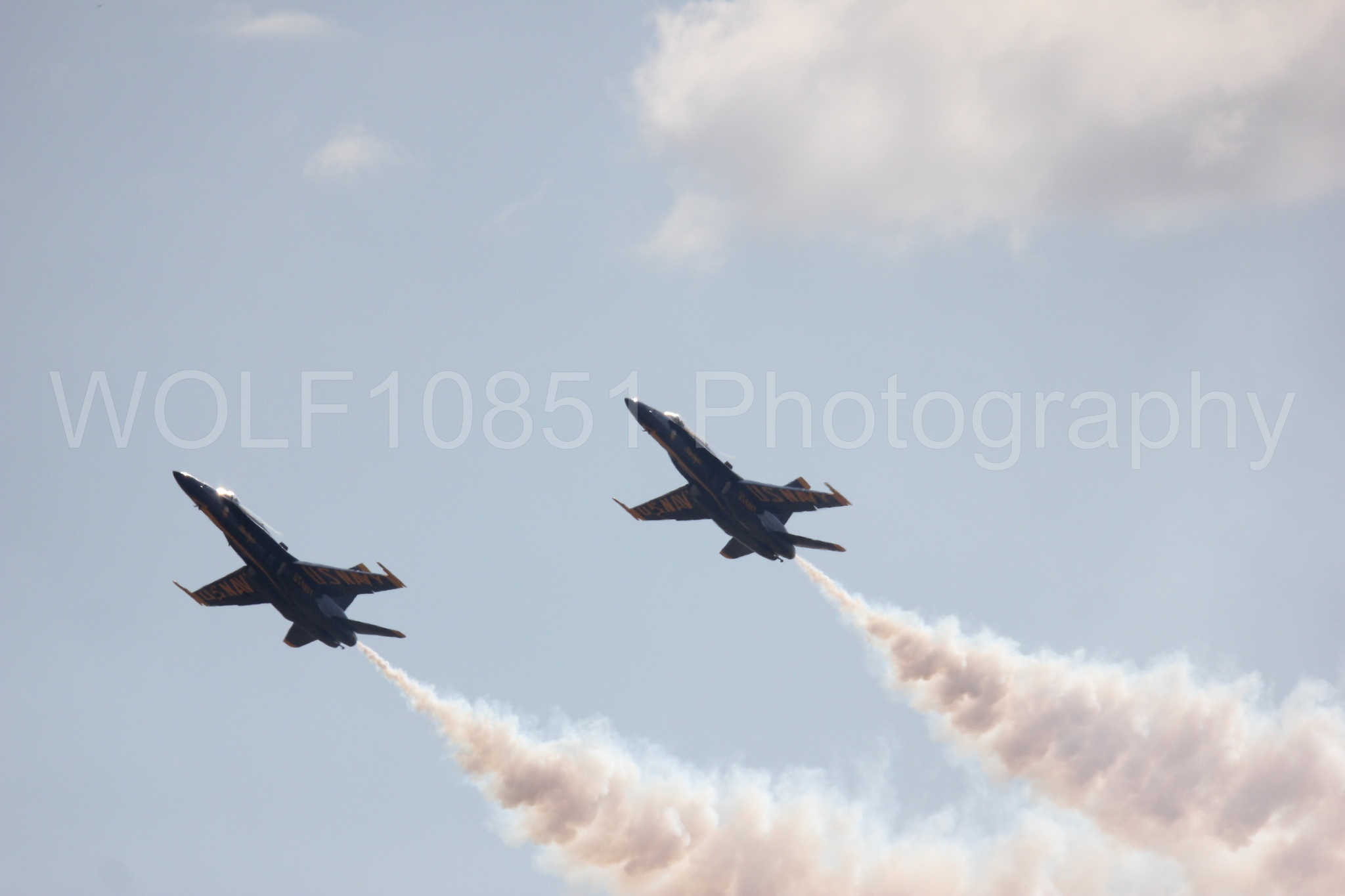 Aviation photography by WOLF10851 featuring F-18 Hornet, Blue Angels, California Capital Airshow 2016, Blue and Gold.