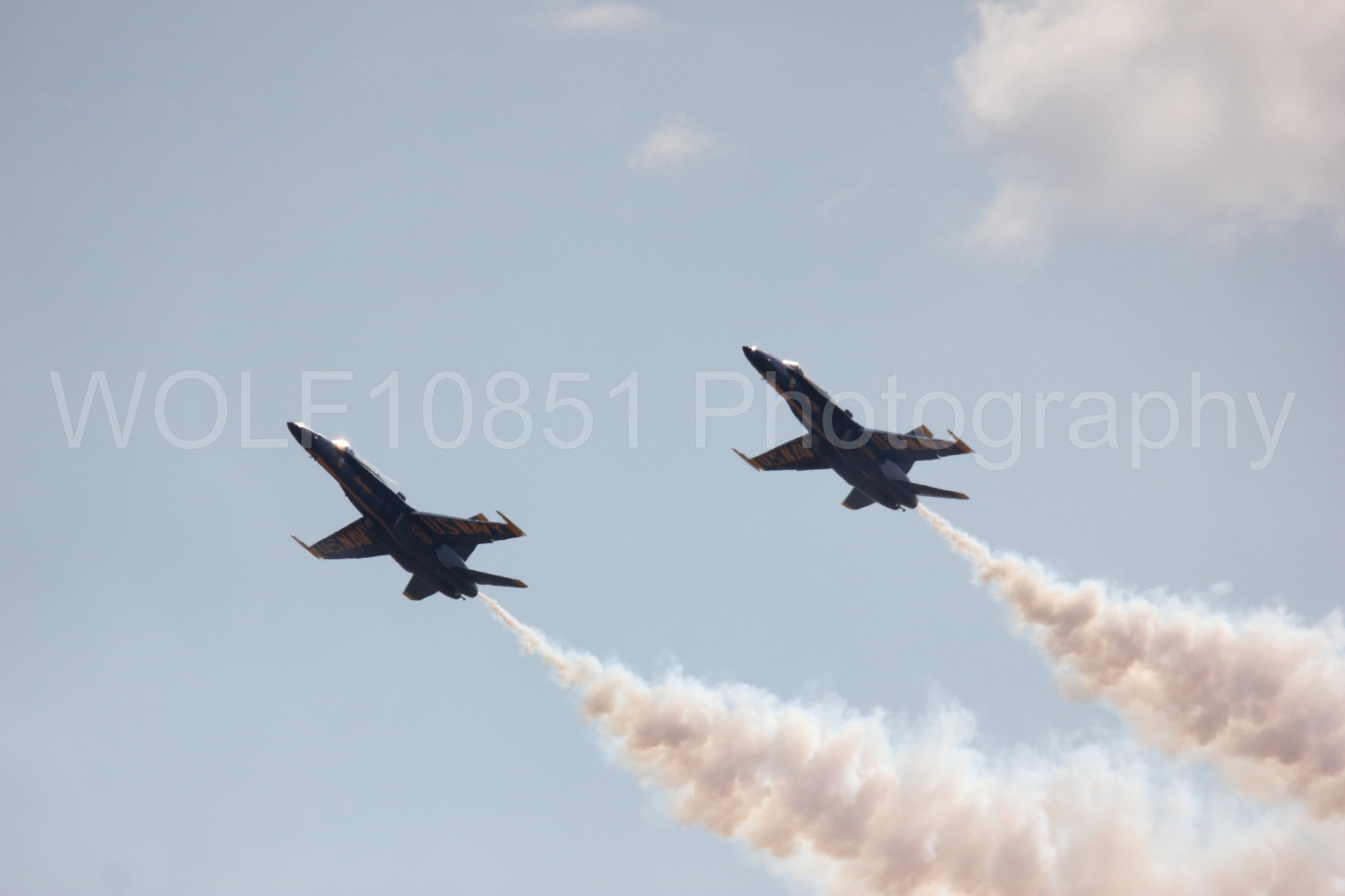 Aviation photography by WOLF10851 featuring F-18 Hornet, Blue Angels, California Capital Airshow 2016, Blue and Gold.