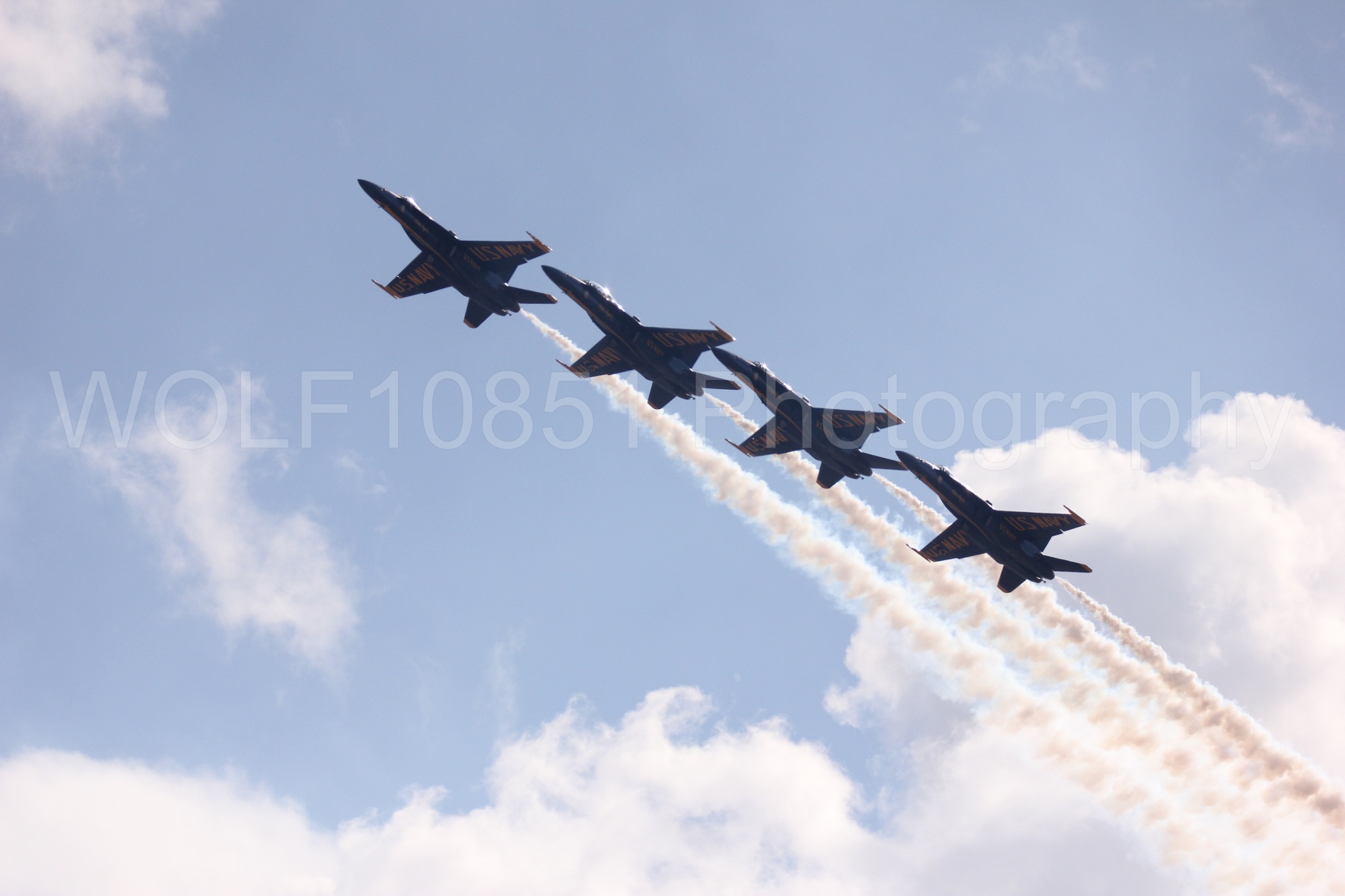 Aviation photography by WOLF10851 featuring F-18 Hornet, Blue Angels, California Capital Airshow 2016, Blue and Gold.
