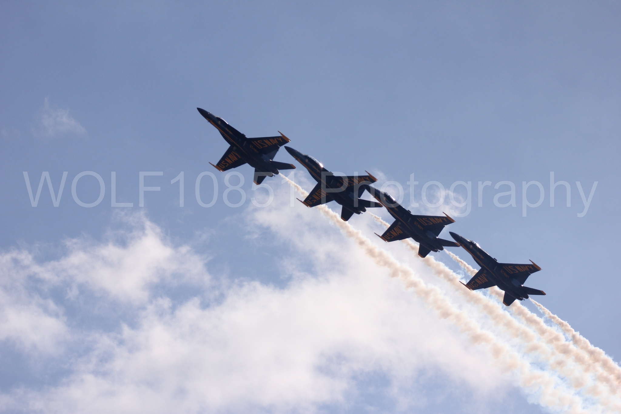 Aviation photography by WOLF10851 featuring F-18 Hornet, Blue Angels, California Capital Airshow 2016, Blue and Gold.