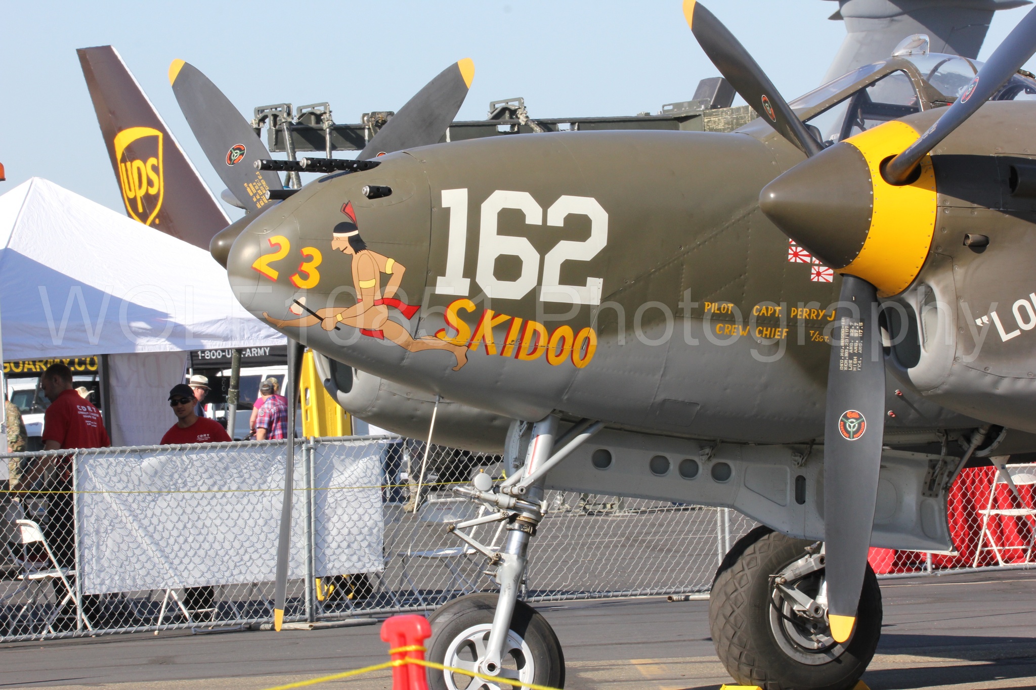 Aviation photography by WOLF10851 featuring Static Display, P-38 Lightning, California Capital Airshow 2016, 23 Skidoo.