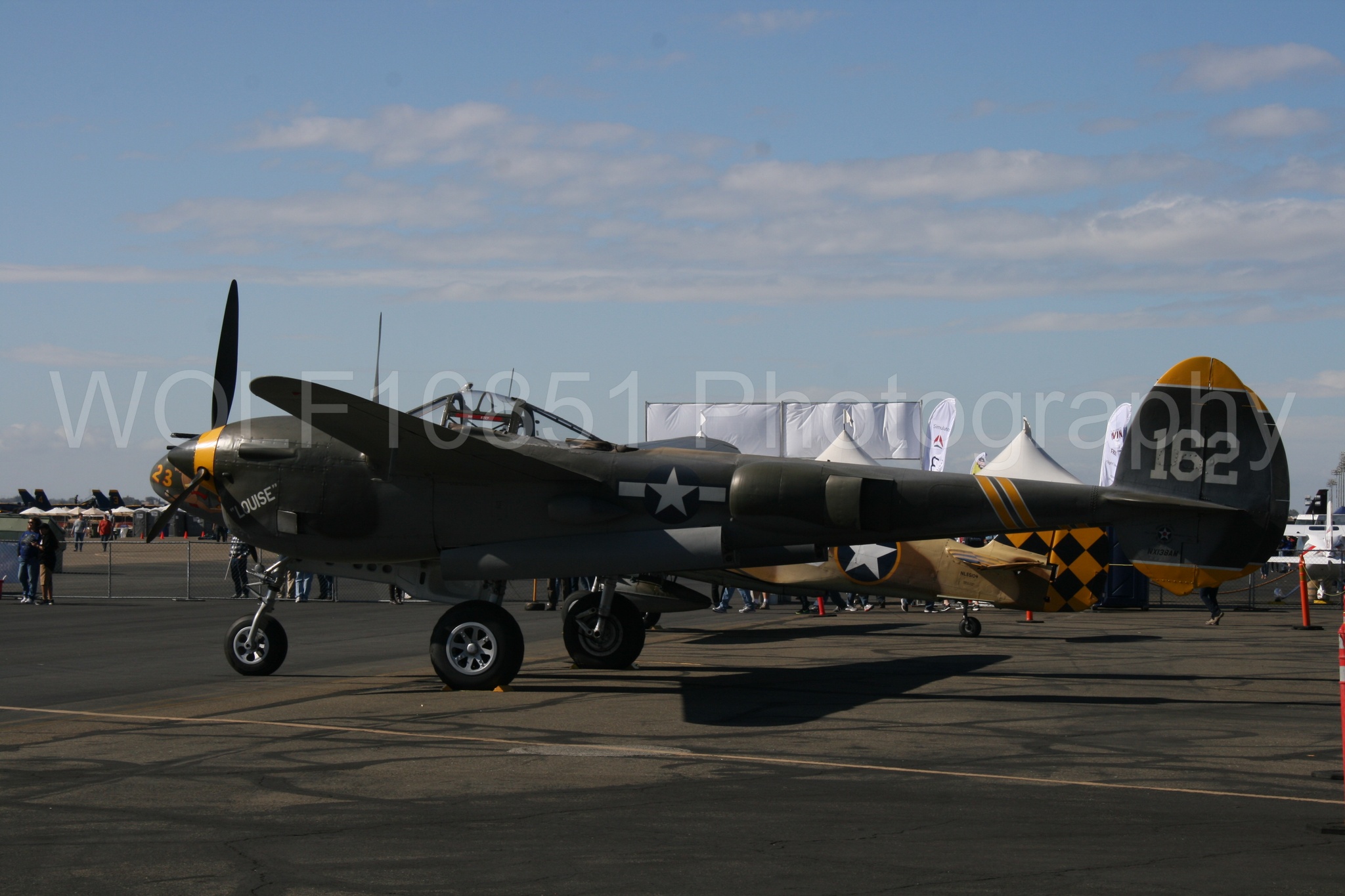 Aviation photography by WOLF10851 featuring Static Display, P-38 Lightning, California Capital Airshow 2016, 23 Skidoo.